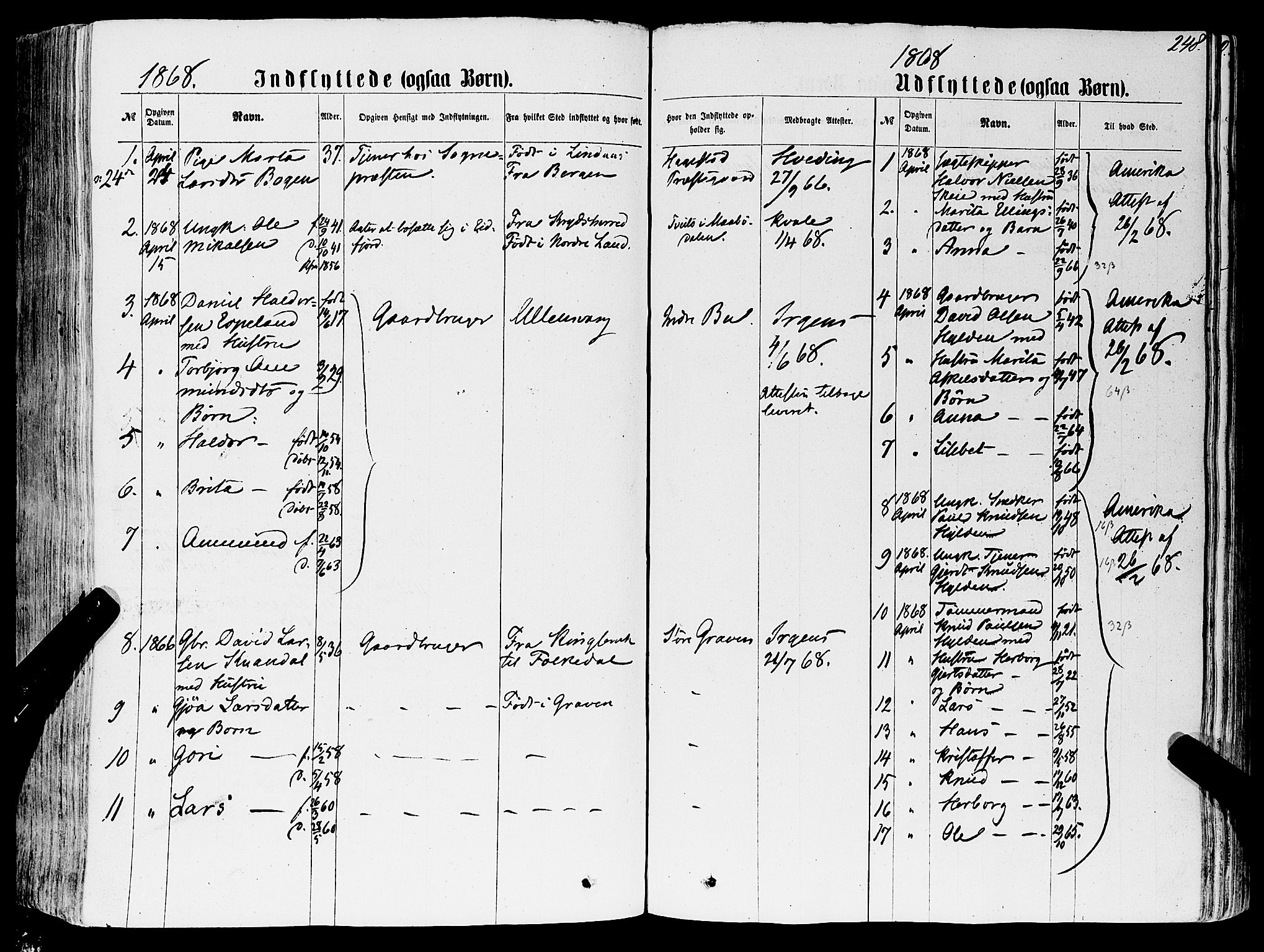 Ulvik sokneprestembete, AV/SAB-A-78801/H/Haa: Parish register (official) no. A 15, 1864-1878, p. 248