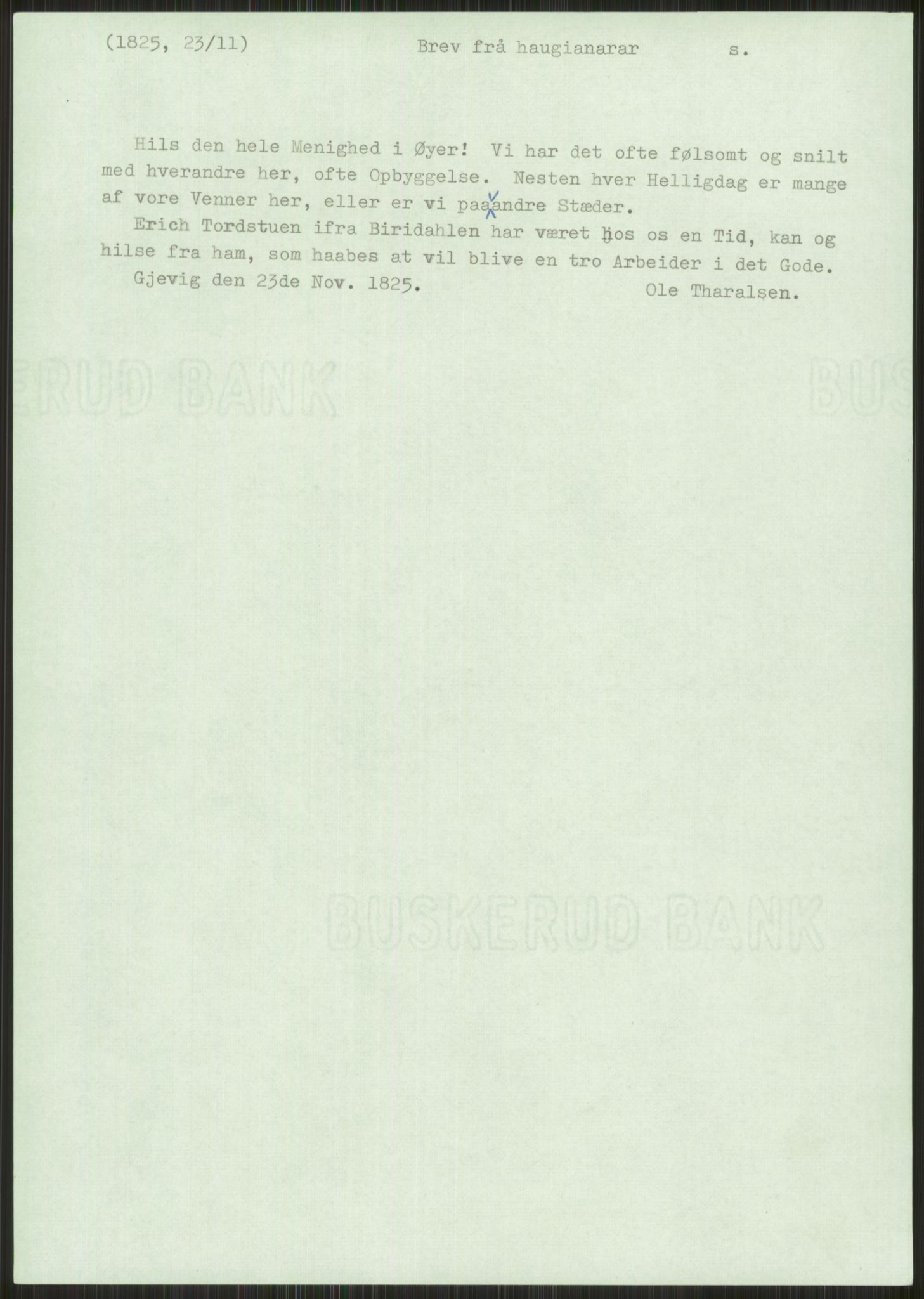 Samlinger til kildeutgivelse, Haugianerbrev, AV/RA-EA-6834/F/L0003: Haugianerbrev III: 1822-1826, 1822-1826