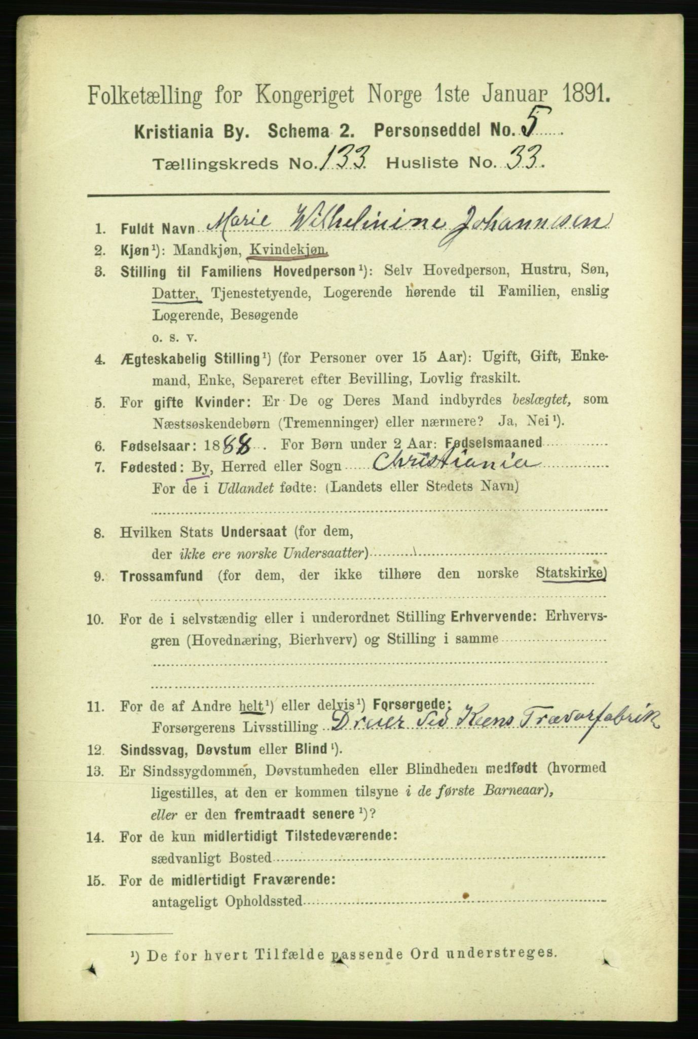RA, 1891 census for 0301 Kristiania, 1891, p. 73064