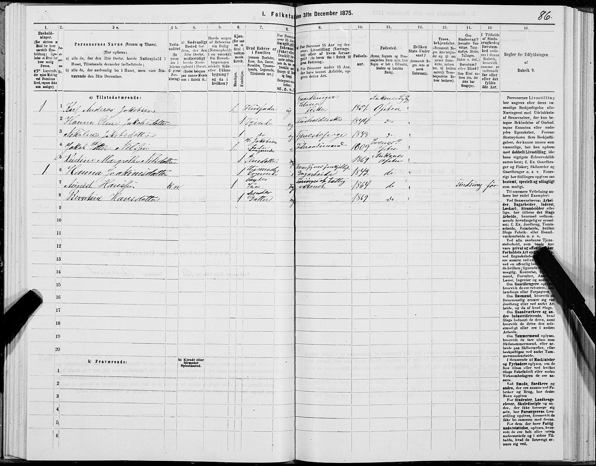 SAT, 1875 census for 1853P Ofoten, 1875, p. 3086