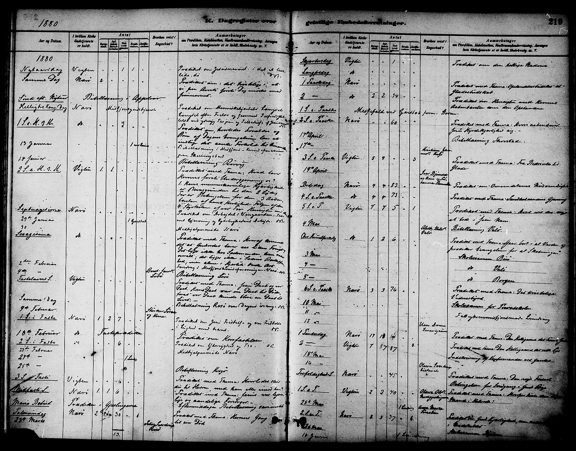 Ministerialprotokoller, klokkerbøker og fødselsregistre - Nord-Trøndelag, AV/SAT-A-1458/784/L0672: Parish register (official) no. 784A07, 1880-1887, p. 219