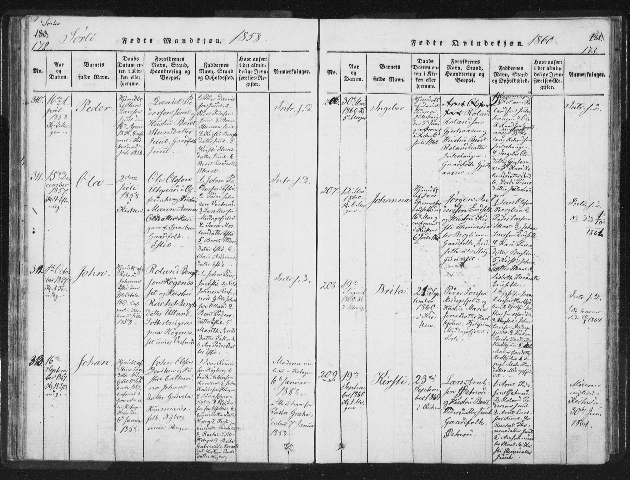Ministerialprotokoller, klokkerbøker og fødselsregistre - Nord-Trøndelag, SAT/A-1458/755/L0491: Parish register (official) no. 755A01 /2, 1817-1864, p. 172-173
