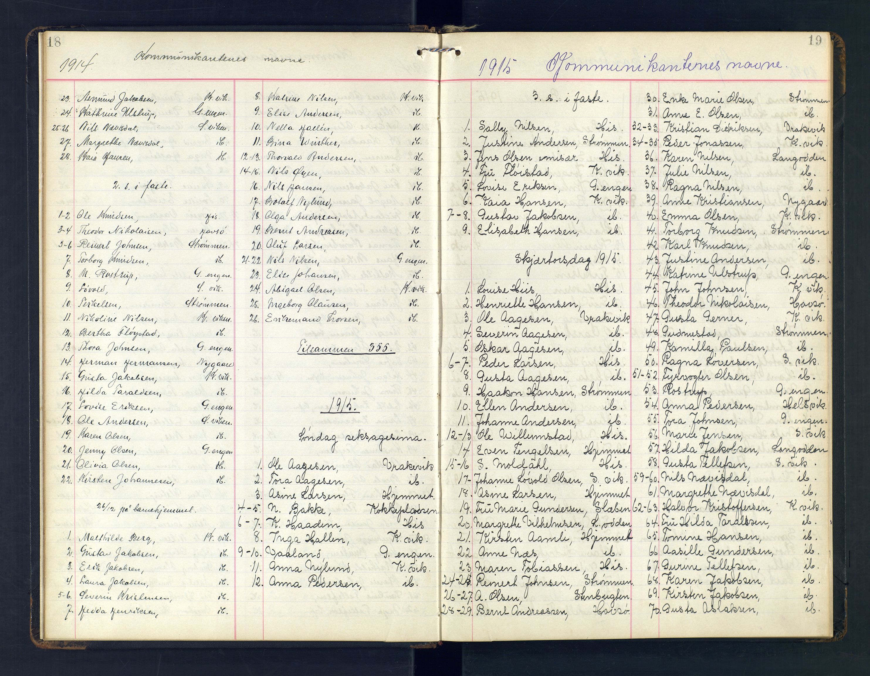 Hisøy sokneprestkontor, AV/SAK-1111-0020/F/Fc/L0002: Communicants register no. C 2, 1911-1977, p. 18-19