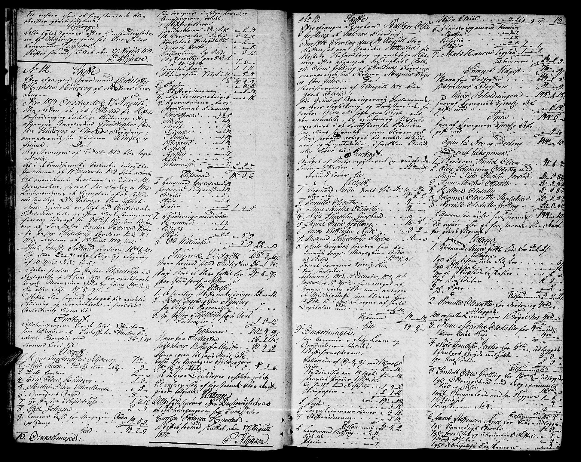 Vesterålen sorenskriveri, AV/SAT-A-4180/1/3/3A/L0012: Skifteprotokoll, 1814-1825, p. 12b-13a