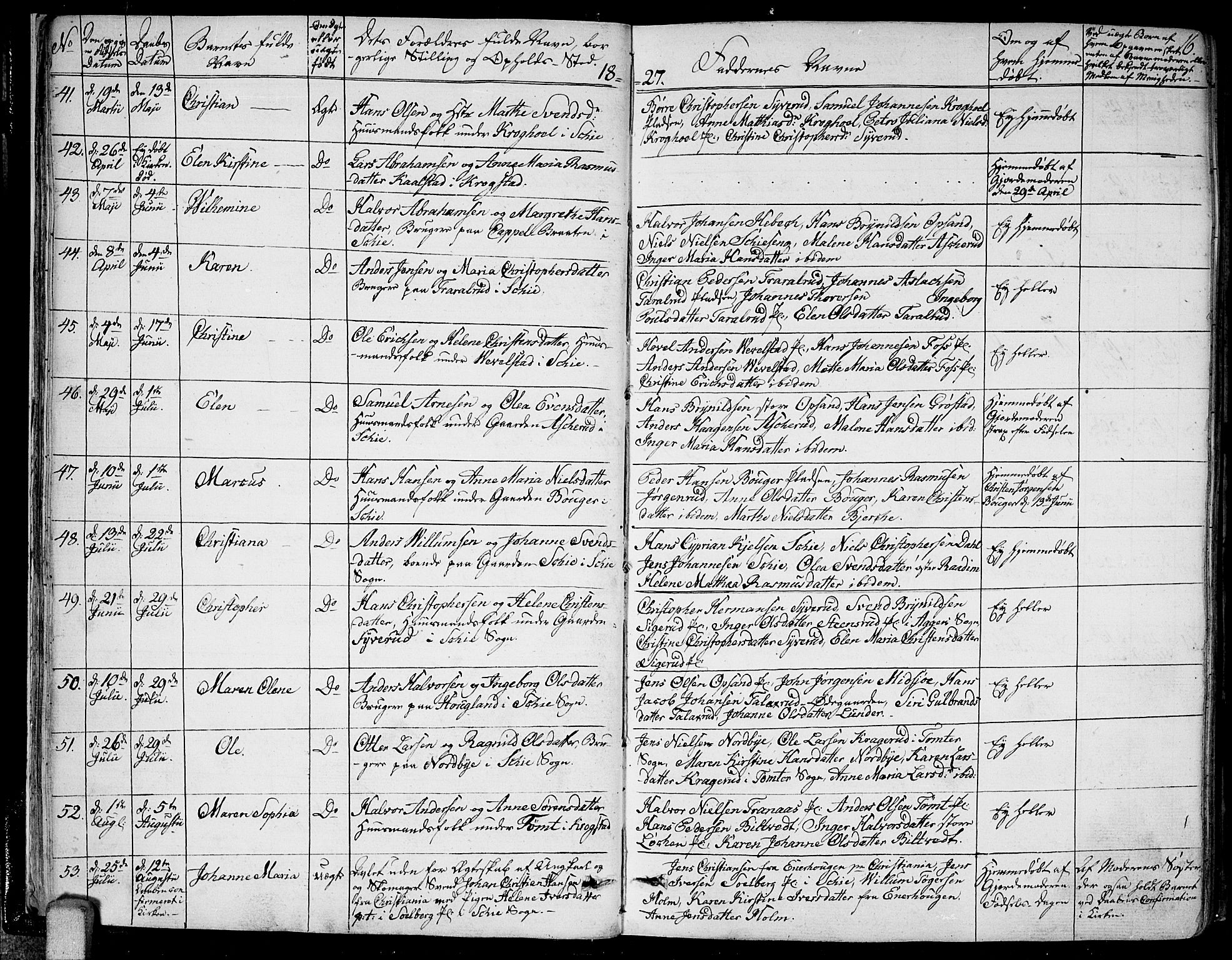 Kråkstad prestekontor Kirkebøker, AV/SAO-A-10125a/F/Fa/L0004: Parish register (official) no. I 4, 1825-1837, p. 16