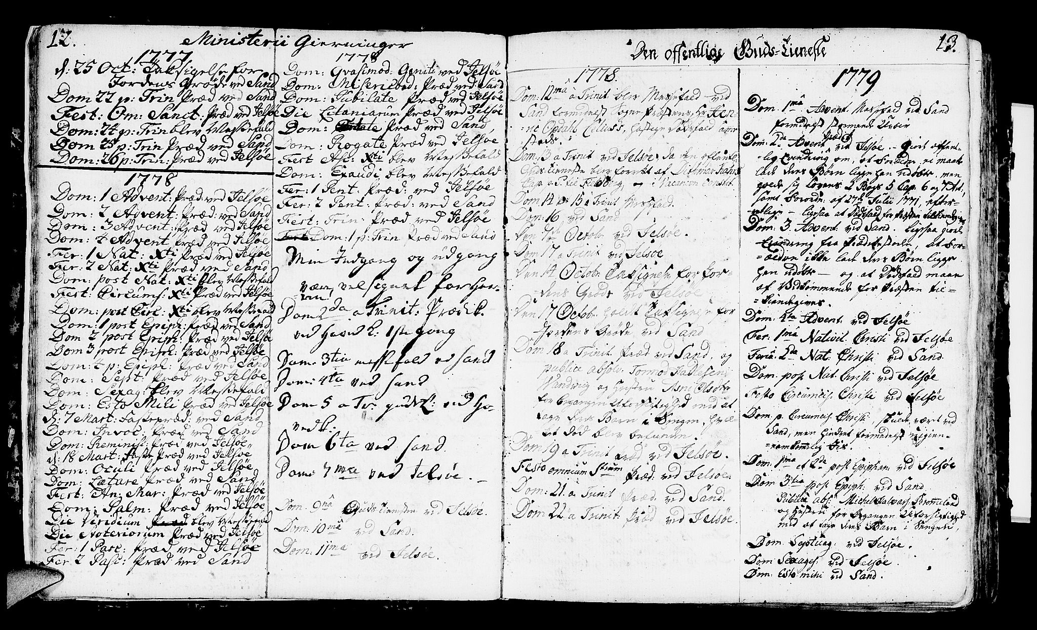 Jelsa sokneprestkontor, SAST/A-101842/01/IV: Parish register (official) no. A 3, 1768-1796, p. 12-13