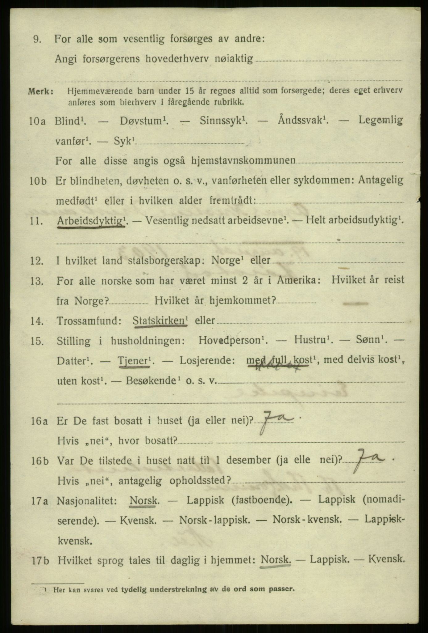 SATØ, 1920 census for Harstad, 1920, p. 9889