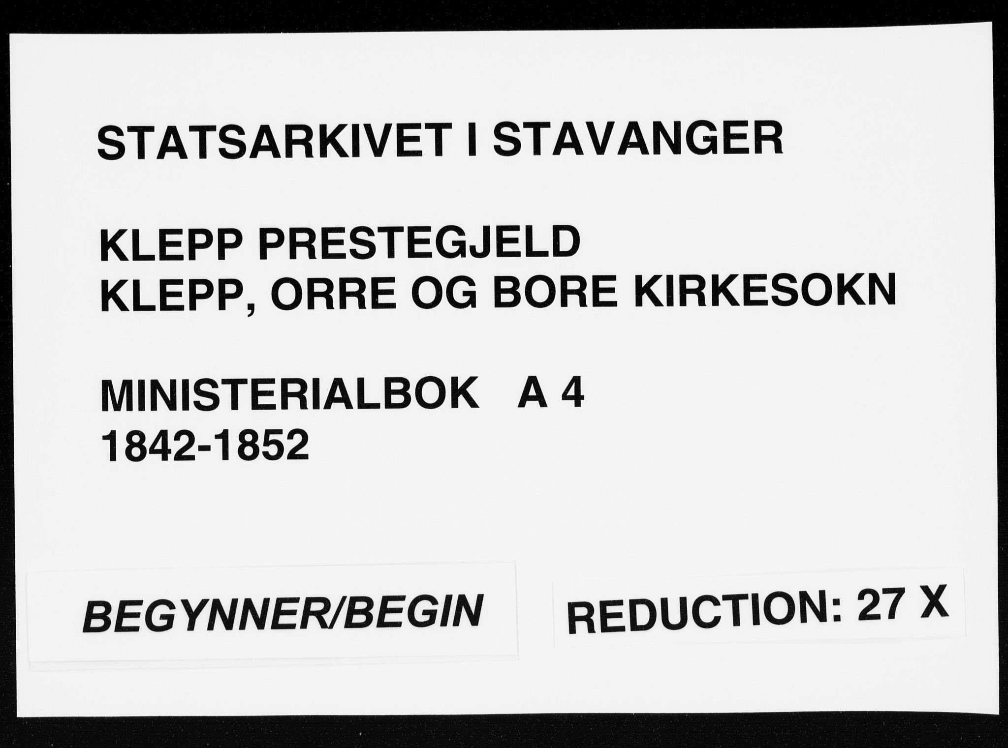 Klepp sokneprestkontor, AV/SAST-A-101803/001/3/30BA/L0004: Parish register (official) no. A 4, 1842-1852