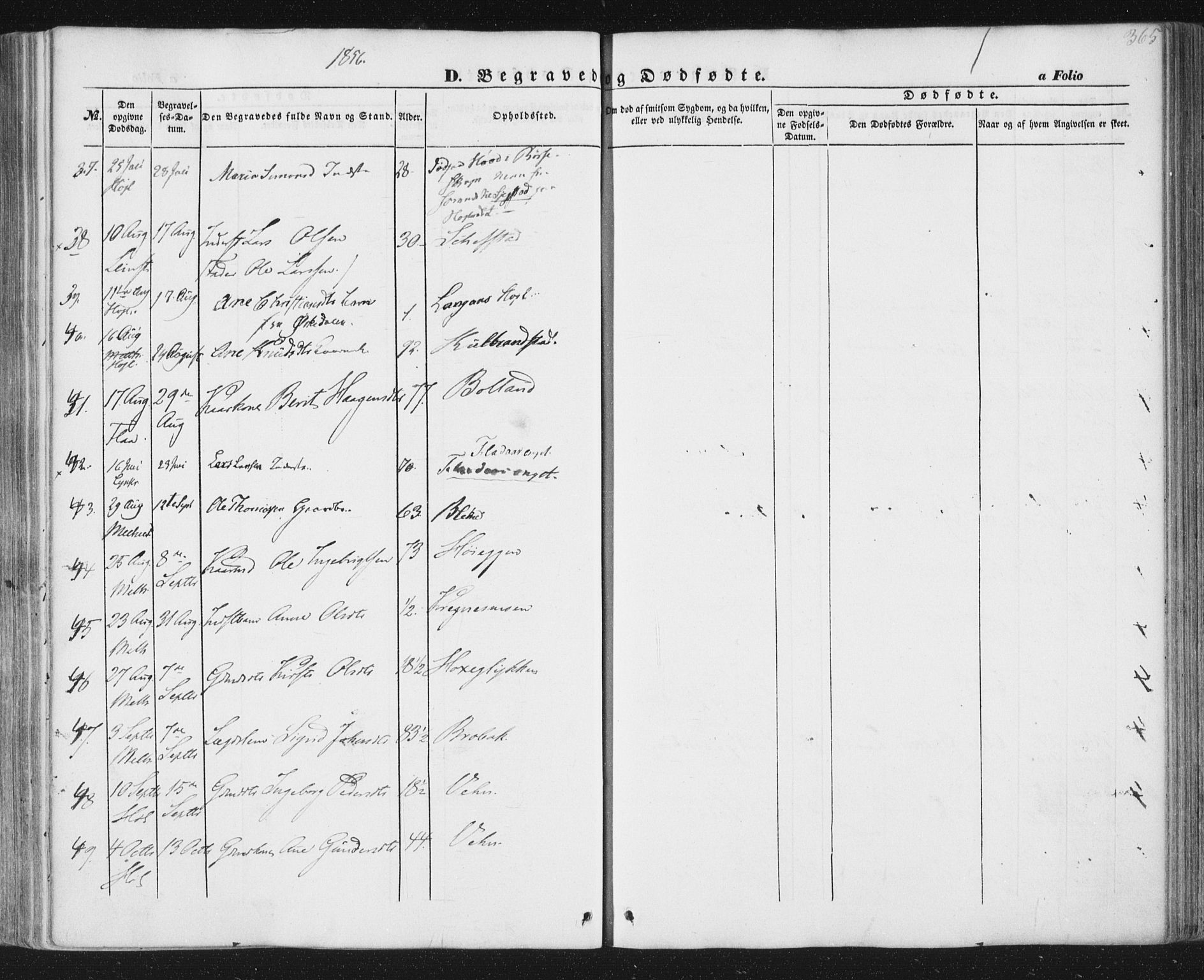 Ministerialprotokoller, klokkerbøker og fødselsregistre - Sør-Trøndelag, AV/SAT-A-1456/691/L1076: Parish register (official) no. 691A08, 1852-1861, p. 365