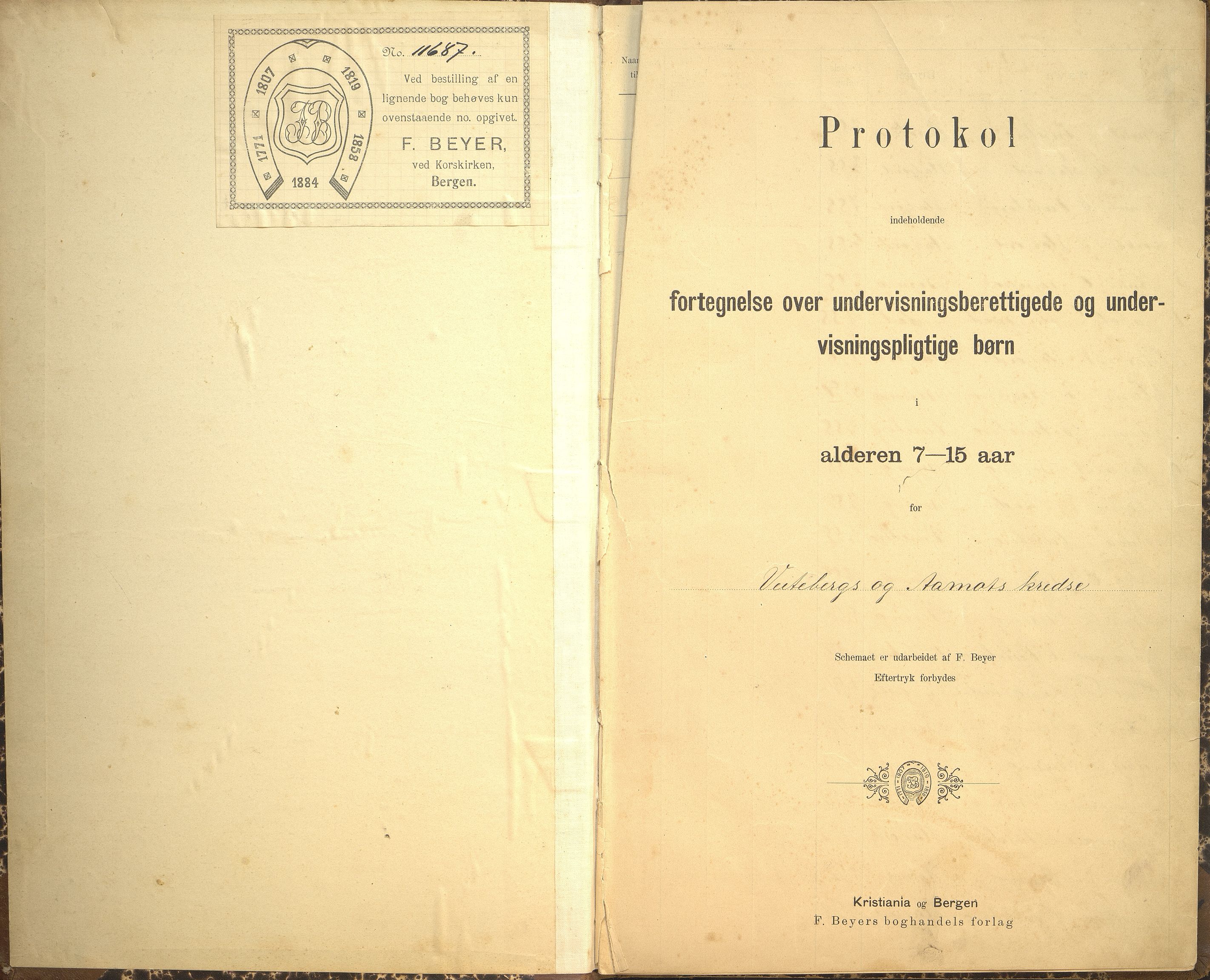 Jølster kommune. Veiteberg skule, VLFK/K-14310.520.12/541/L0001: protokoll over undervisningspliktige born for Veiteberg skulekrins og Aamot skulekrins, 1904-1907