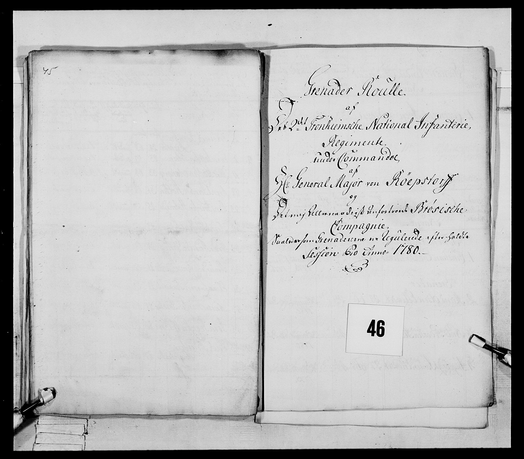 Generalitets- og kommissariatskollegiet, Det kongelige norske kommissariatskollegium, RA/EA-5420/E/Eh/L0078: 2. Trondheimske nasjonale infanteriregiment, 1779-1780, p. 268