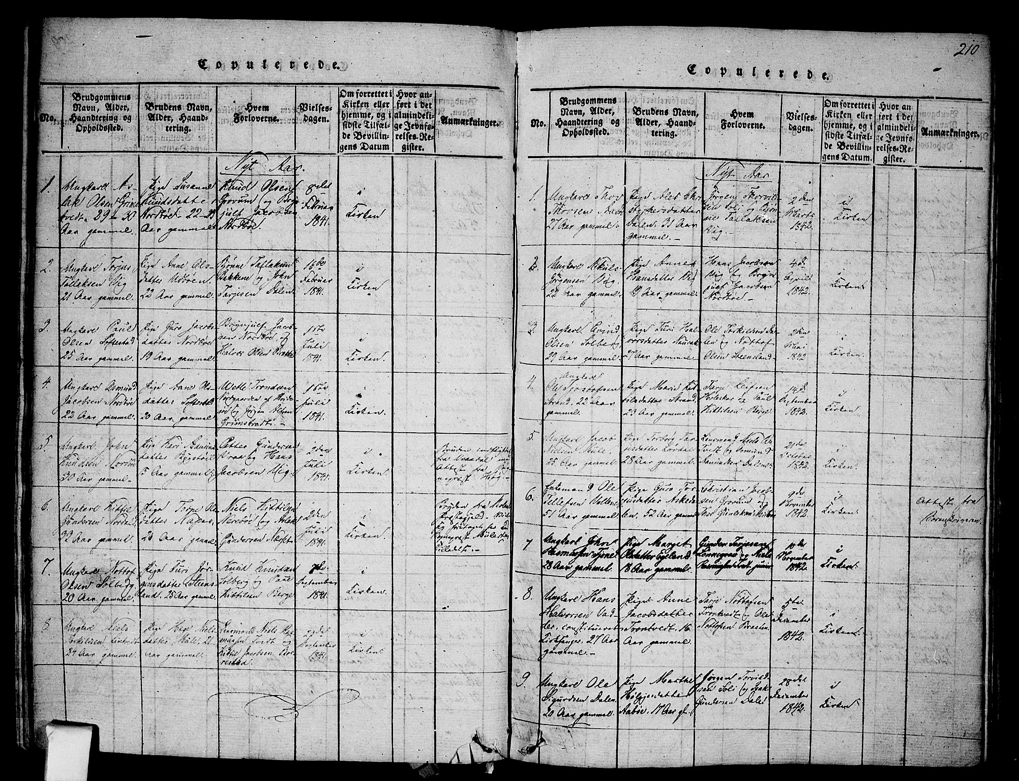 Nissedal kirkebøker, SAKO/A-288/F/Fa/L0002: Parish register (official) no. I 2, 1814-1845, p. 210