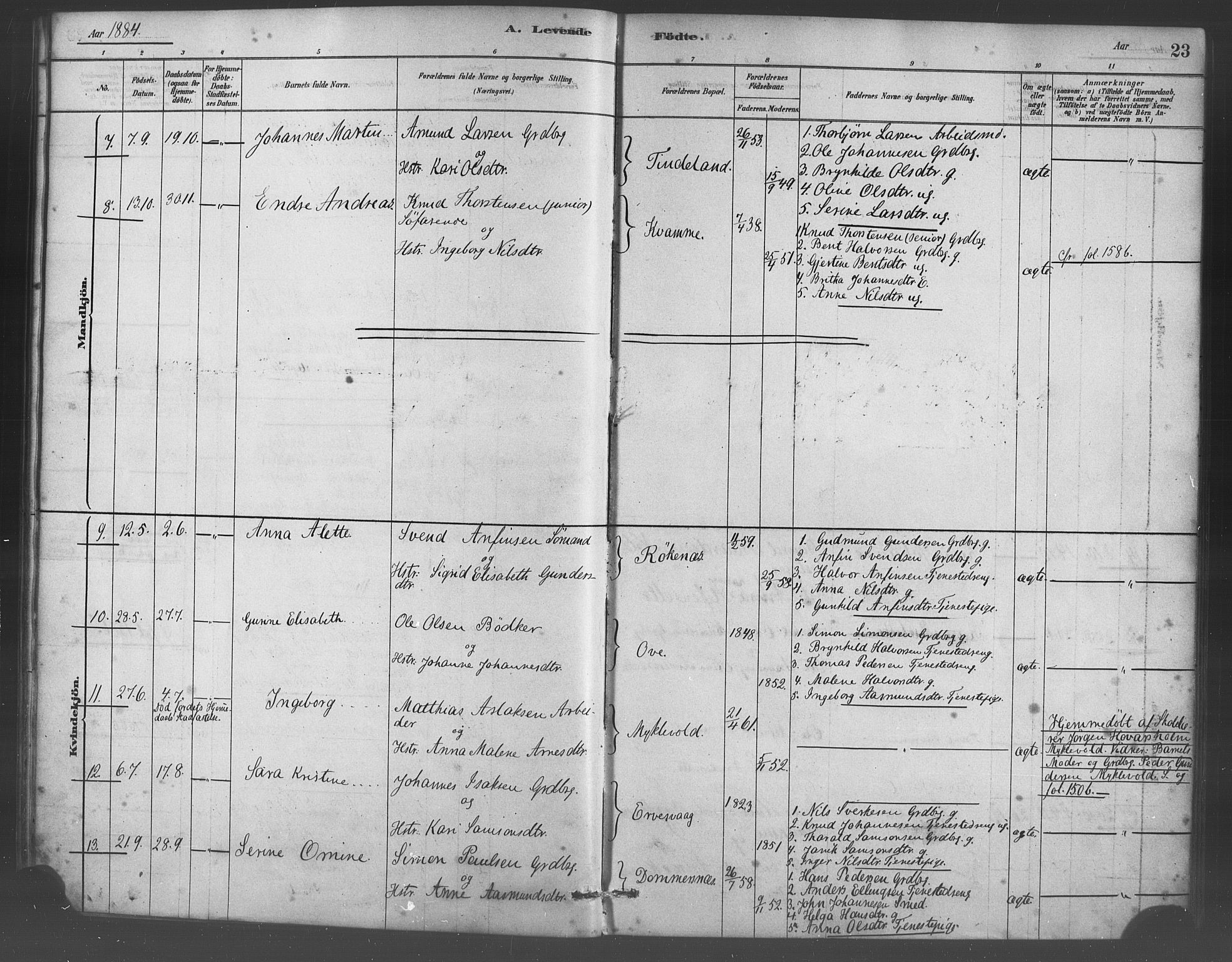 Sveio Sokneprestembete, SAB/A-78501/H/Haa: Parish register (official) no. D 1, 1878-1894, p. 23
