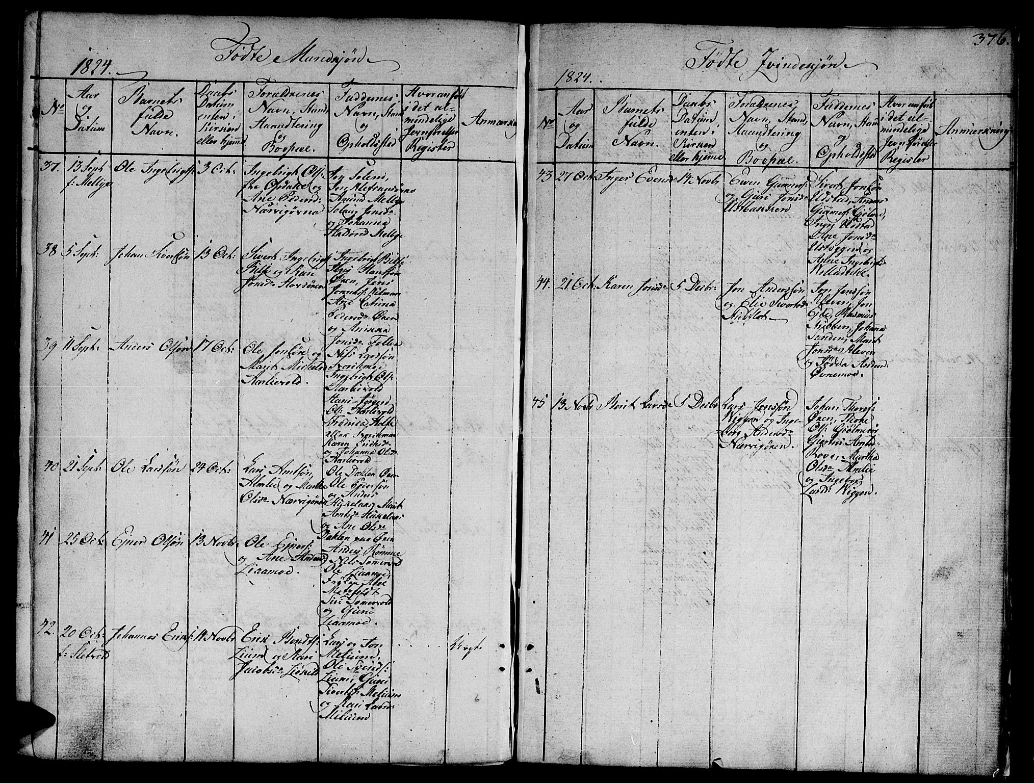 Ministerialprotokoller, klokkerbøker og fødselsregistre - Sør-Trøndelag, SAT/A-1456/668/L0803: Parish register (official) no. 668A03, 1800-1826, p. 376