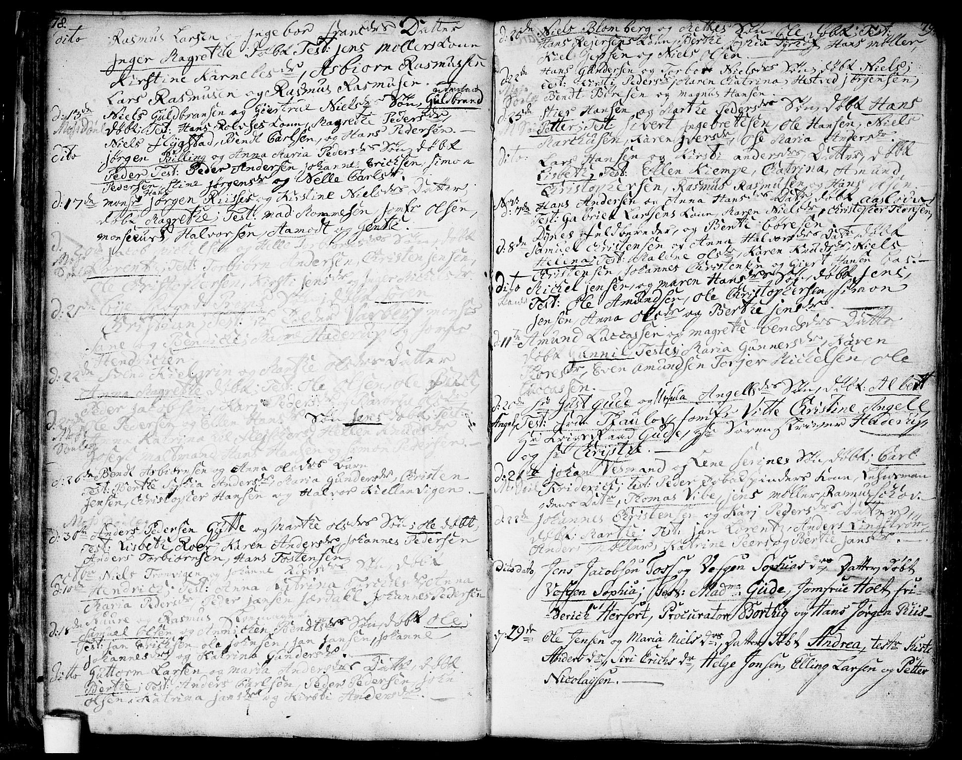 Moss prestekontor Kirkebøker, SAO/A-2003/F/Fa/L0002: Parish register (official) no. I 2, 1753-1779, p. 78-79