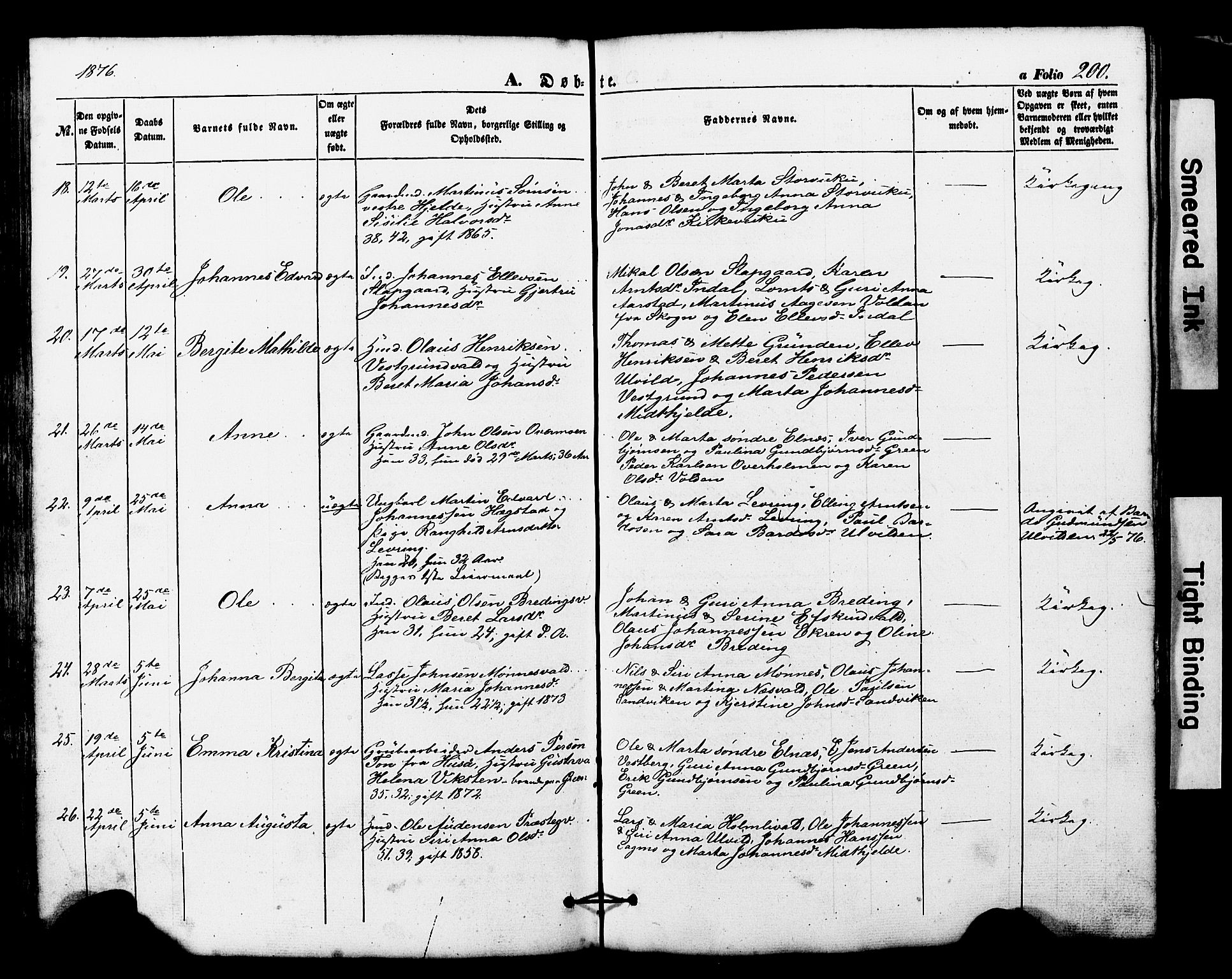Ministerialprotokoller, klokkerbøker og fødselsregistre - Nord-Trøndelag, SAT/A-1458/724/L0268: Parish register (copy) no. 724C04, 1846-1878, p. 200