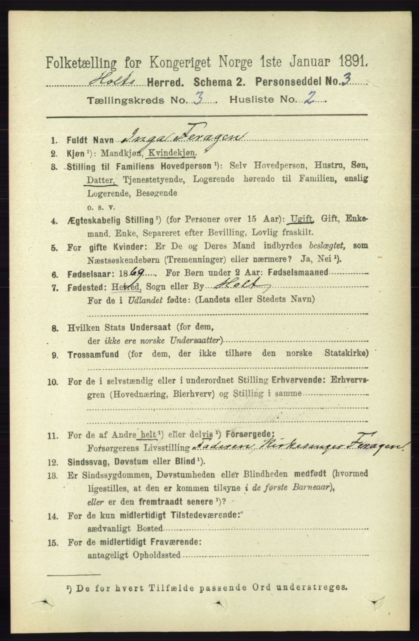 RA, 1891 census for 0914 Holt, 1891, p. 1053