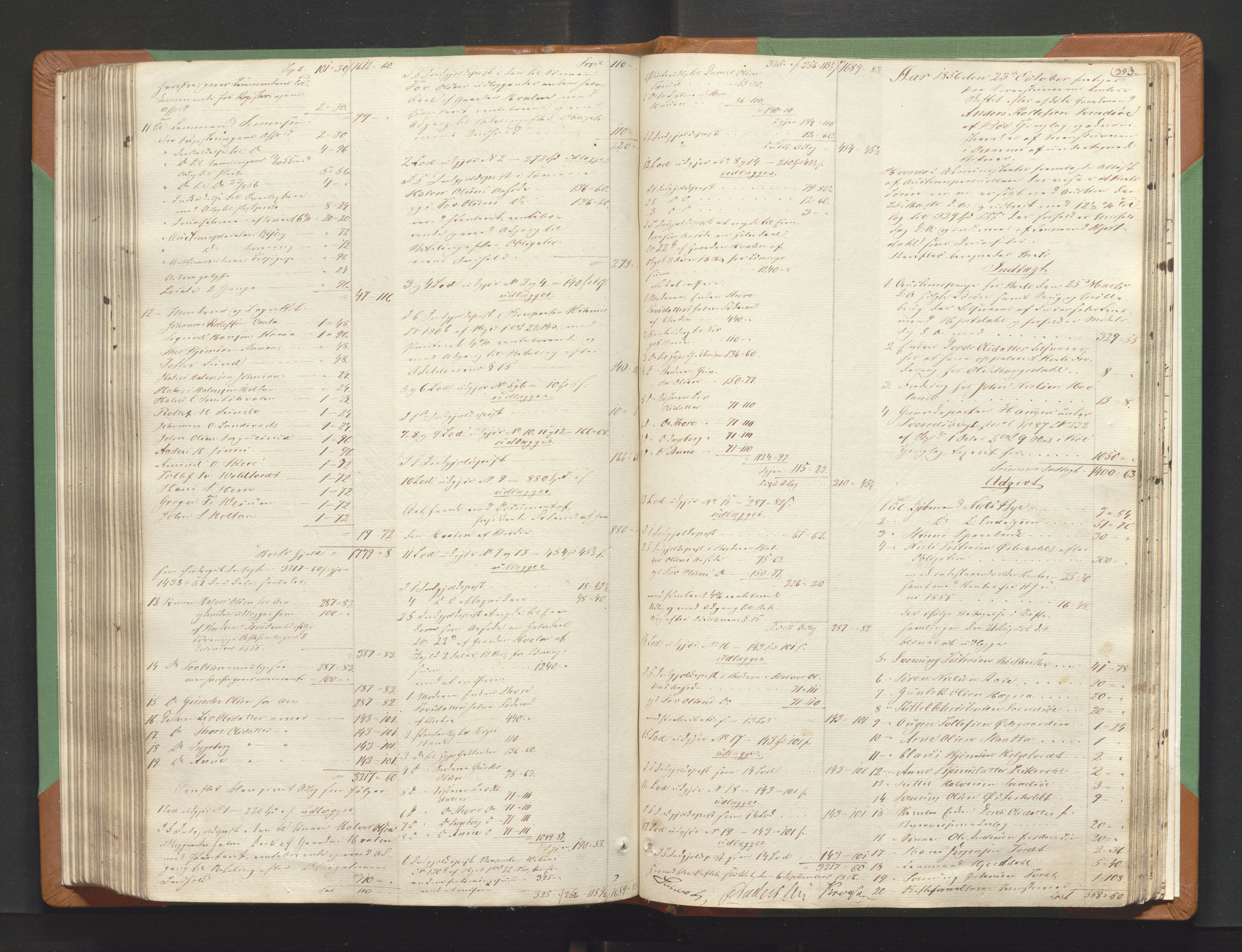 Nedre Telemark sorenskriveri, AV/SAKO-A-135/H/Hb/Hbe/L0001: Skifteutlodningsprotokoll, 1842-1857, p. 392b-393a
