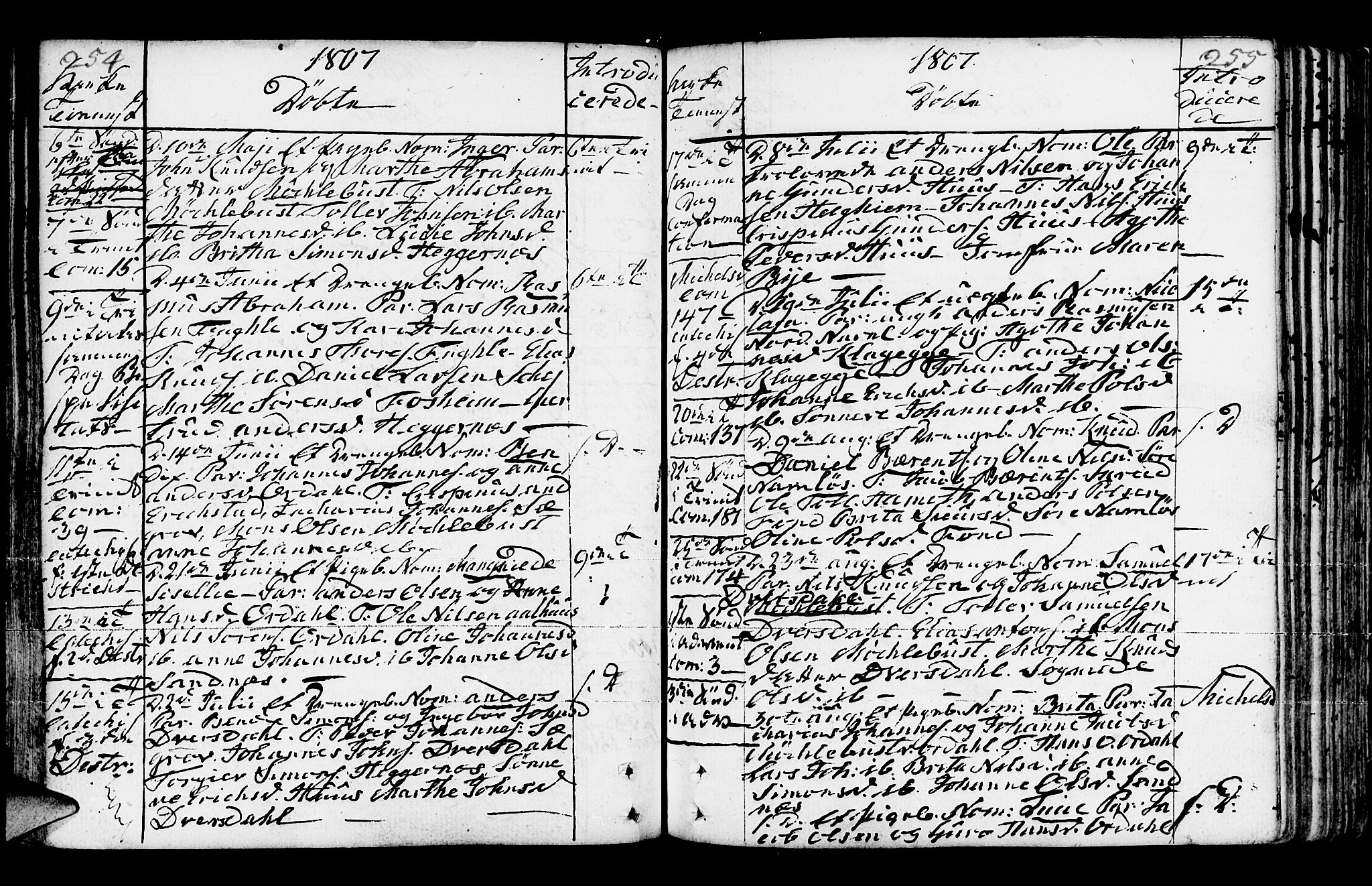 Jølster sokneprestembete, AV/SAB-A-80701/H/Haa/Haaa/L0006: Parish register (official) no. A 6, 1790-1821, p. 254-255