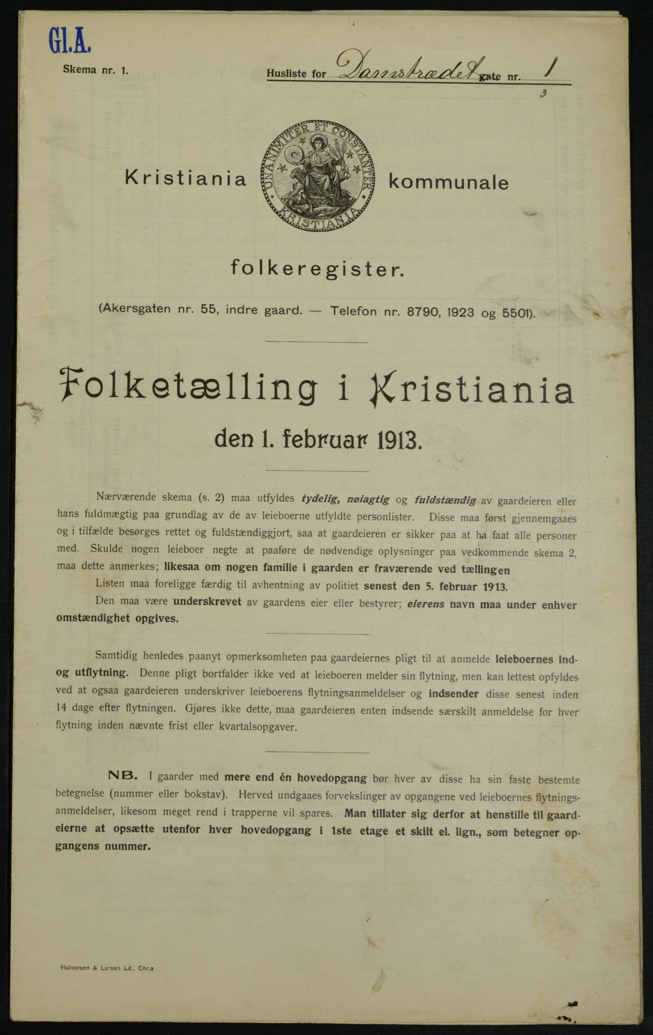 OBA, Municipal Census 1913 for Kristiania, 1913, p. 14412