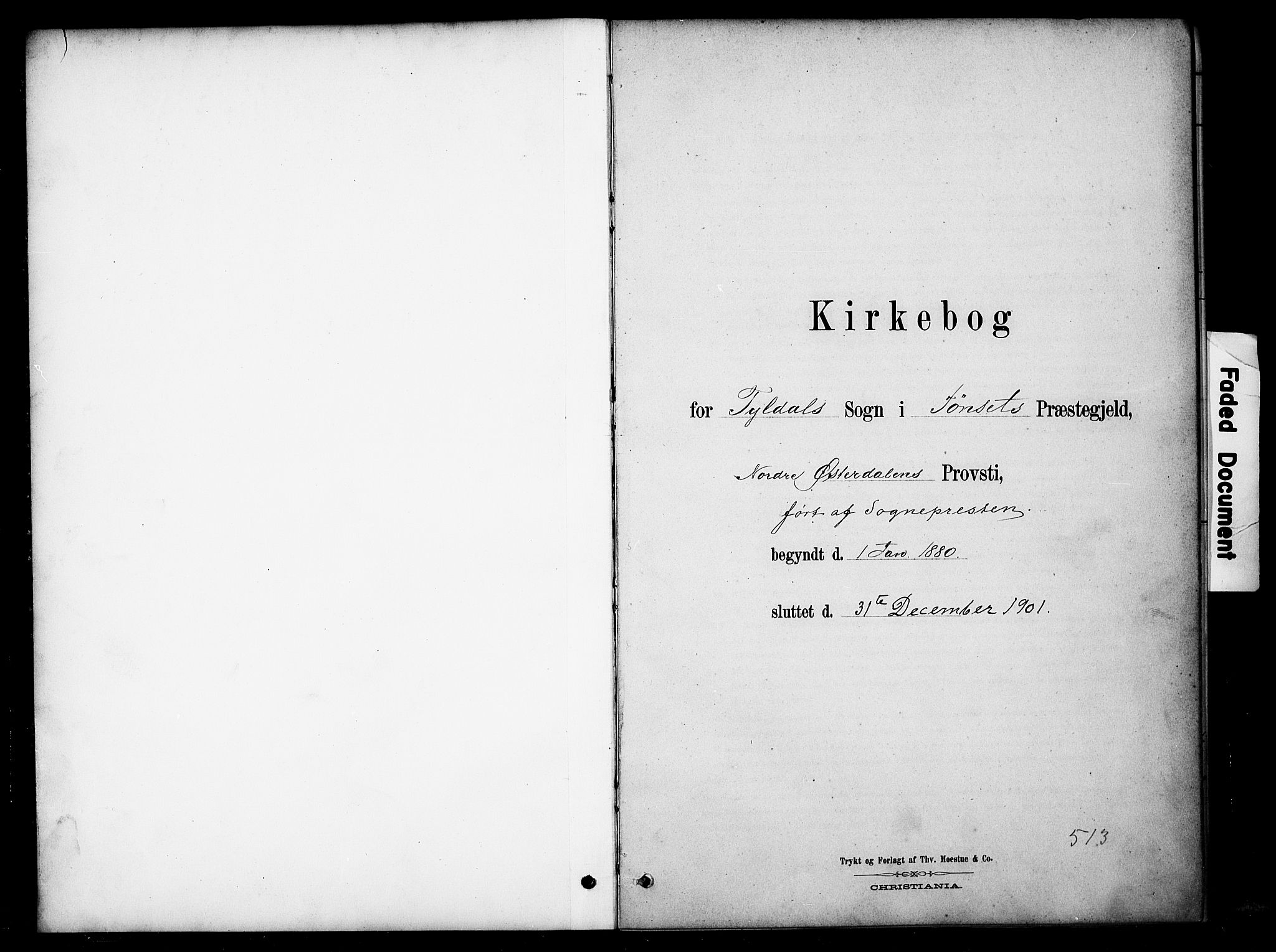 Tynset prestekontor, SAH/PREST-058/H/Ha/Haa/L0023: Parish register (official) no. 23, 1880-1901