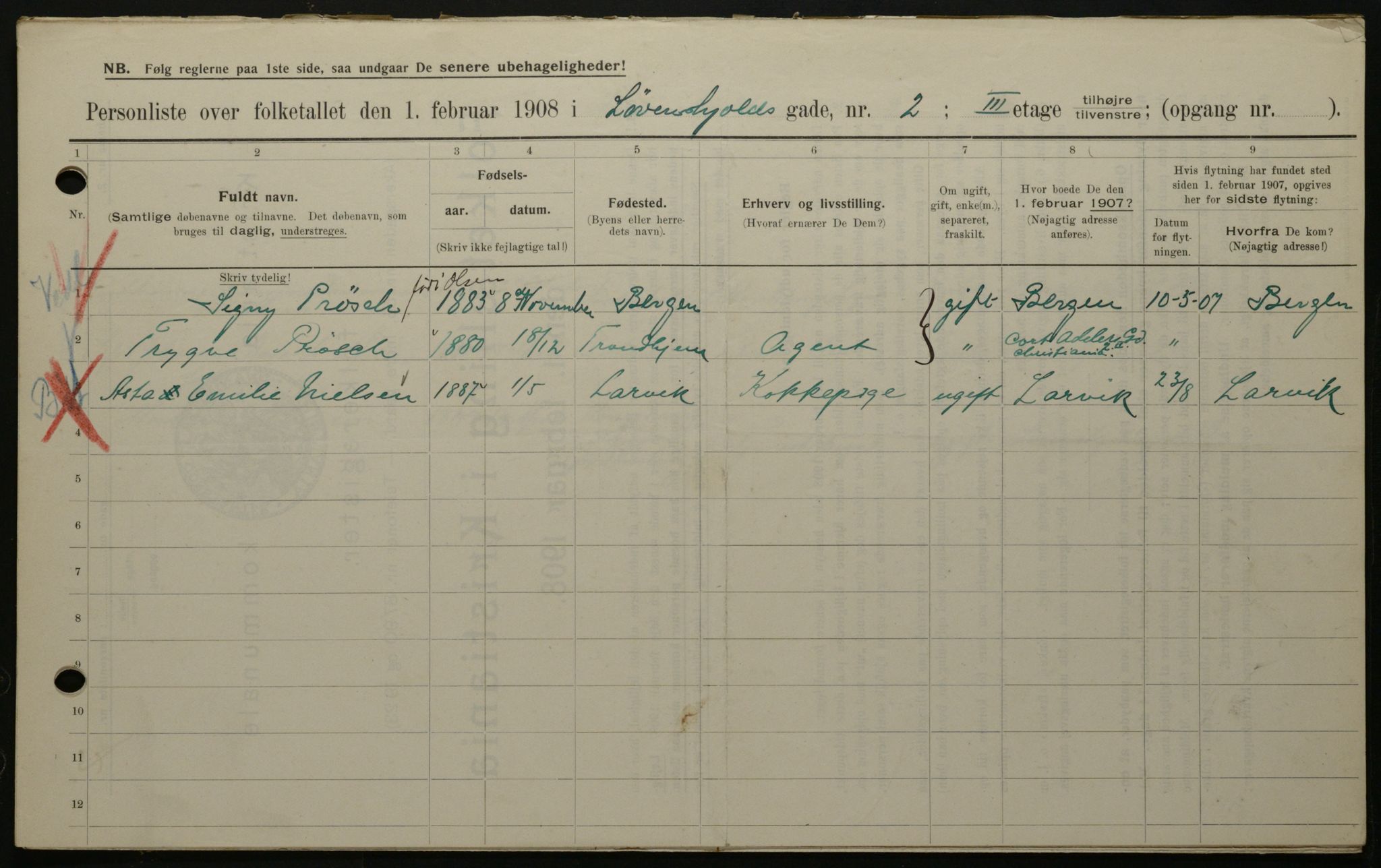 OBA, Municipal Census 1908 for Kristiania, 1908, p. 52681