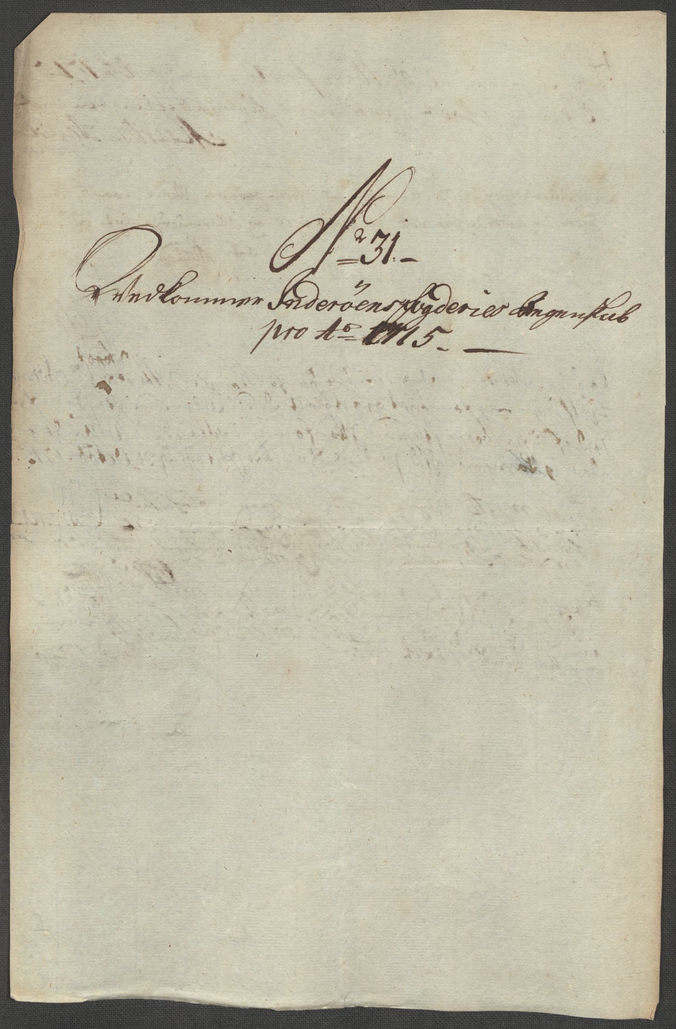 Rentekammeret inntil 1814, Reviderte regnskaper, Fogderegnskap, RA/EA-4092/R63/L4323: Fogderegnskap Inderøy, 1715, p. 297