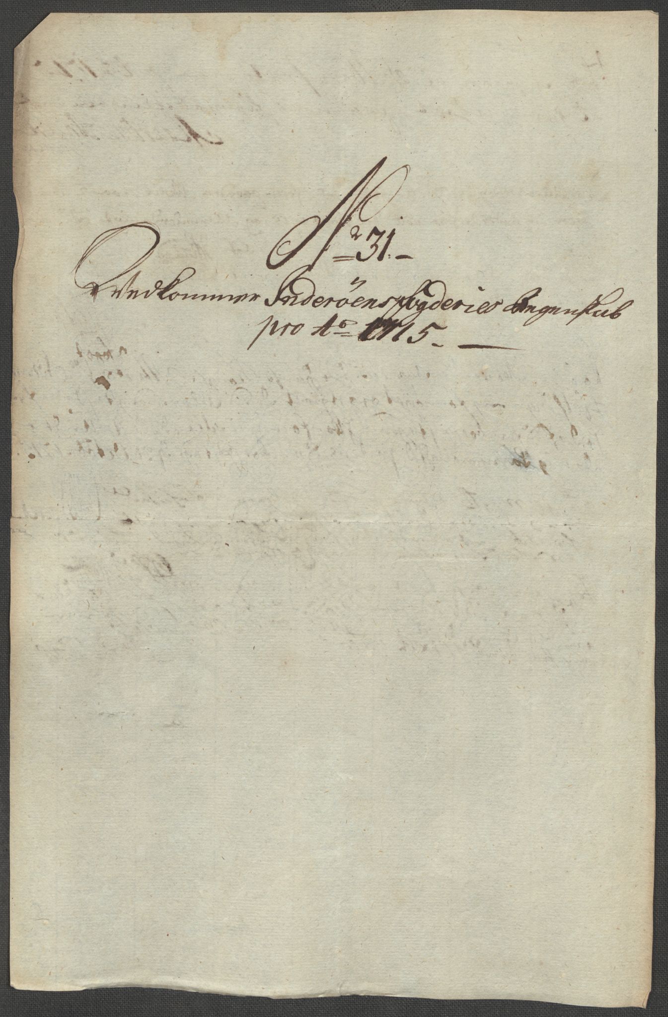 Rentekammeret inntil 1814, Reviderte regnskaper, Fogderegnskap, AV/RA-EA-4092/R63/L4323: Fogderegnskap Inderøy, 1715, p. 297