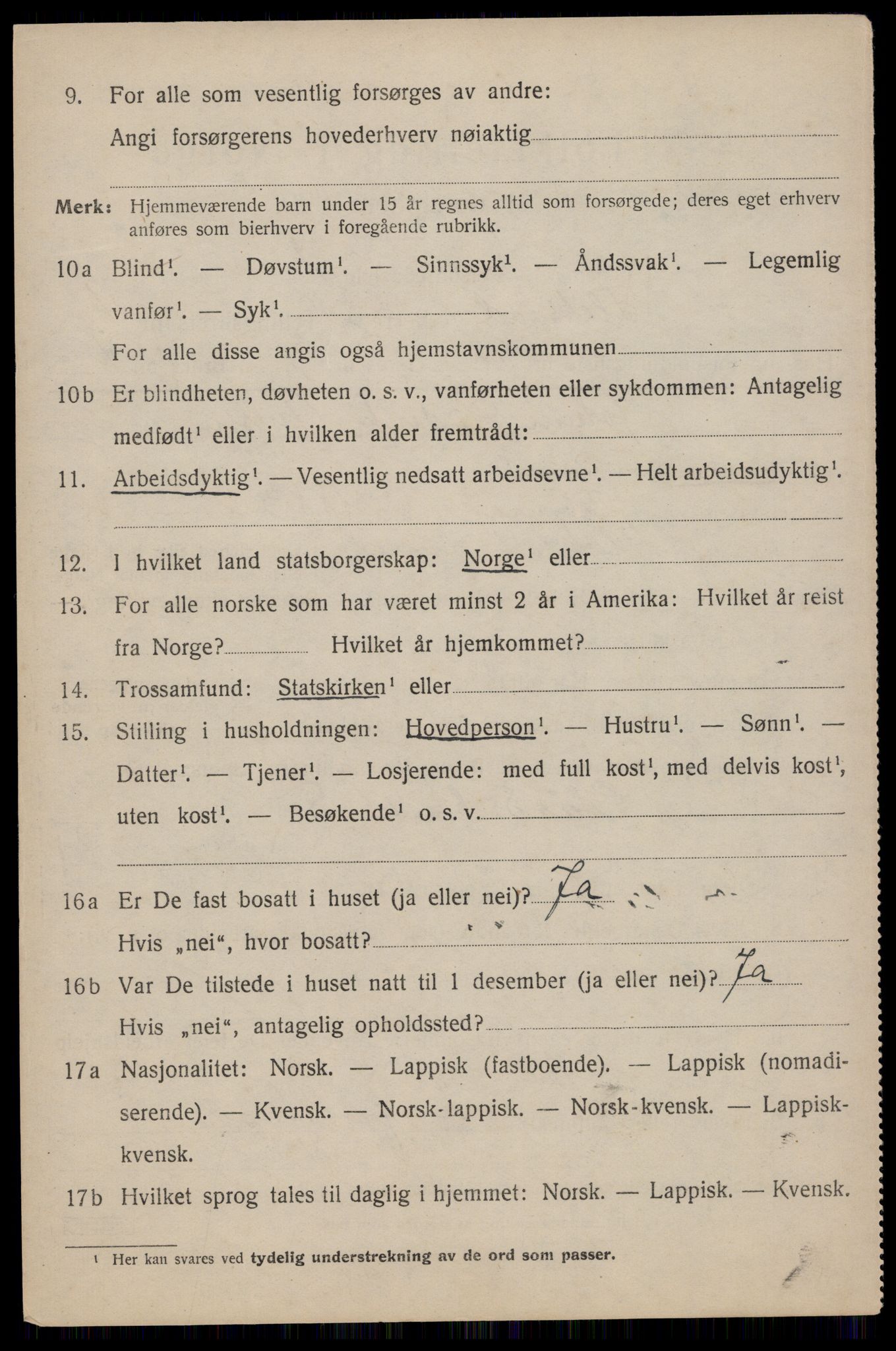 SAT, 1920 census for Flakstad, 1920, p. 3394