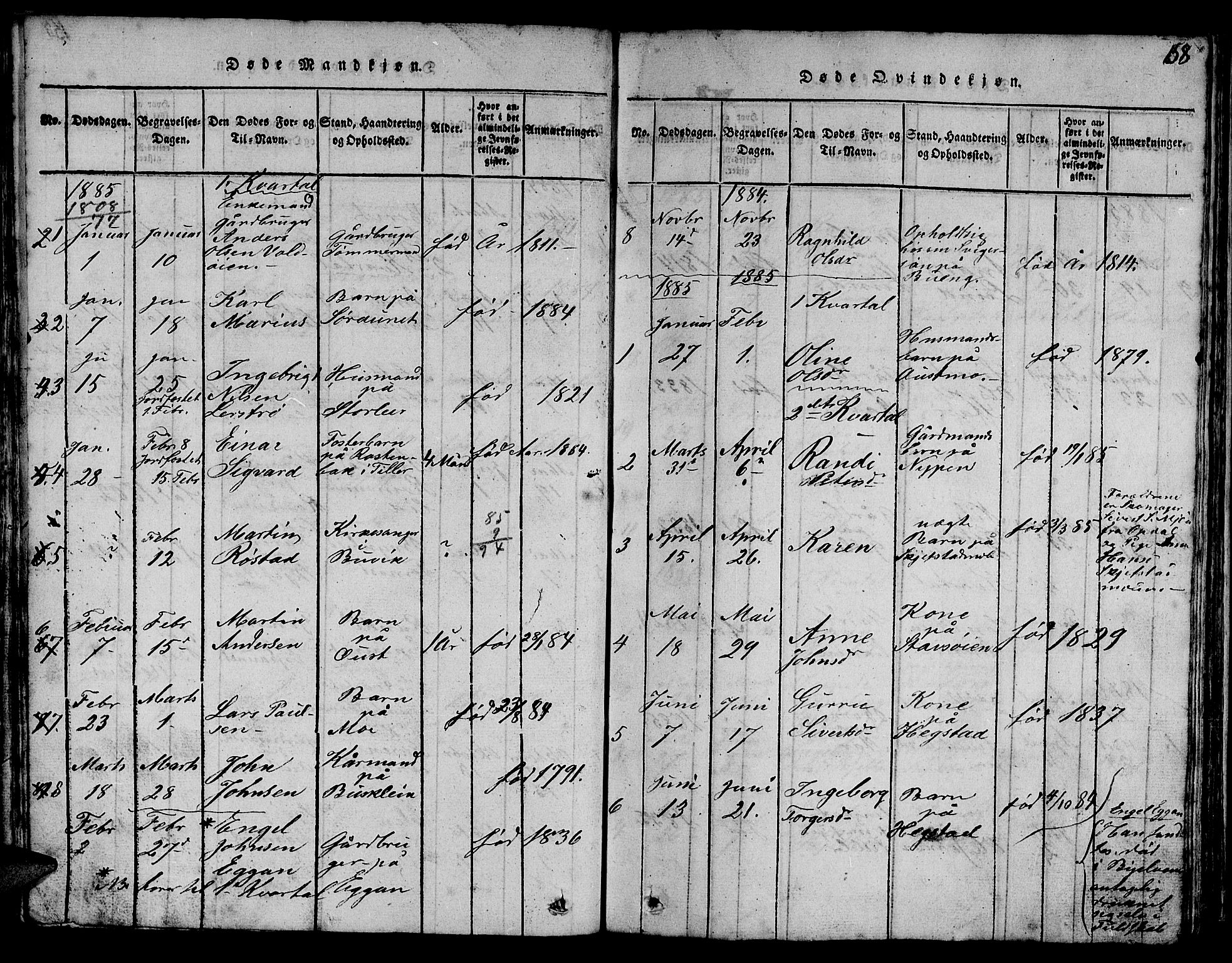 Ministerialprotokoller, klokkerbøker og fødselsregistre - Sør-Trøndelag, SAT/A-1456/613/L0393: Parish register (copy) no. 613C01, 1816-1886, p. 158