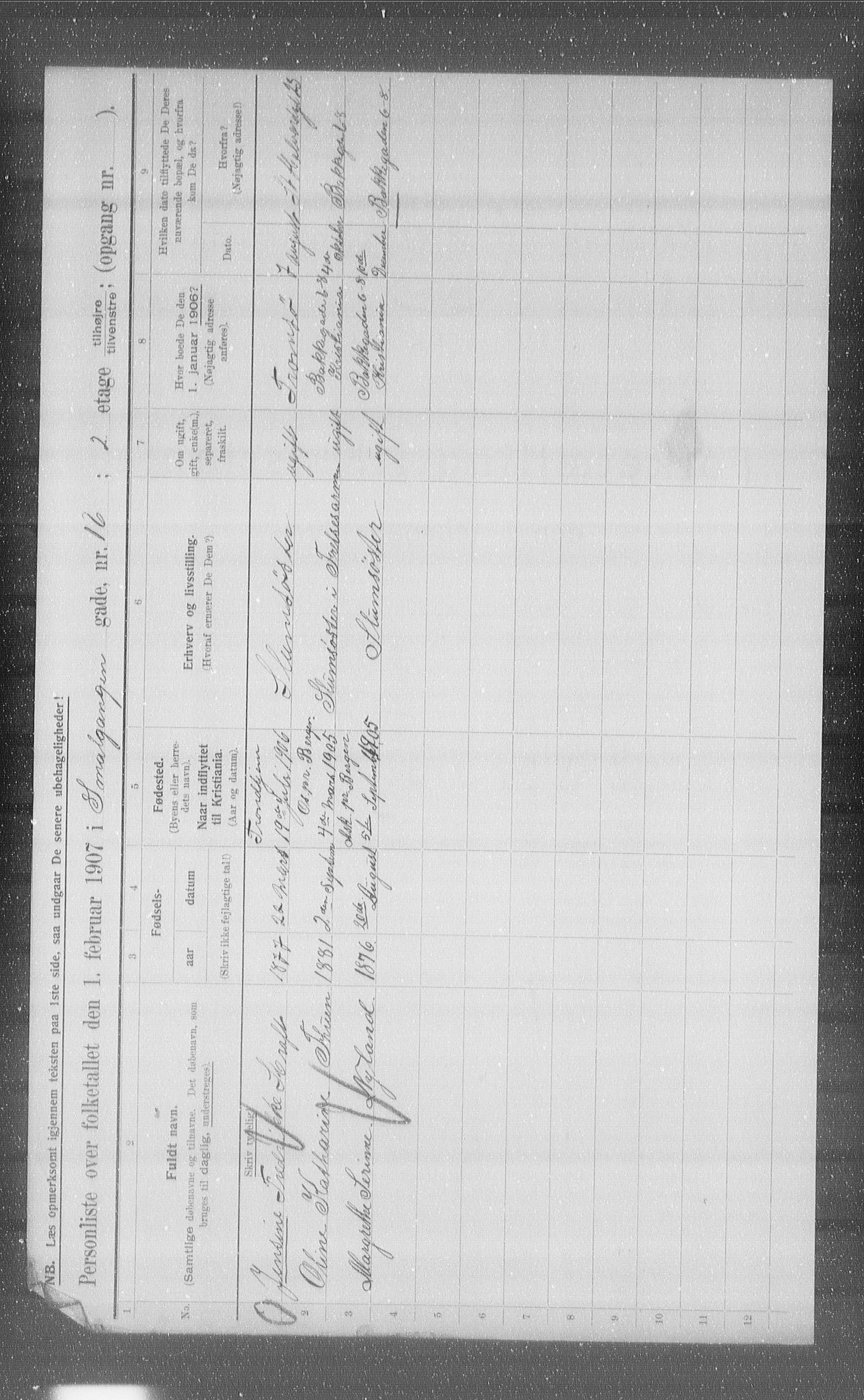 OBA, Municipal Census 1907 for Kristiania, 1907, p. 49575