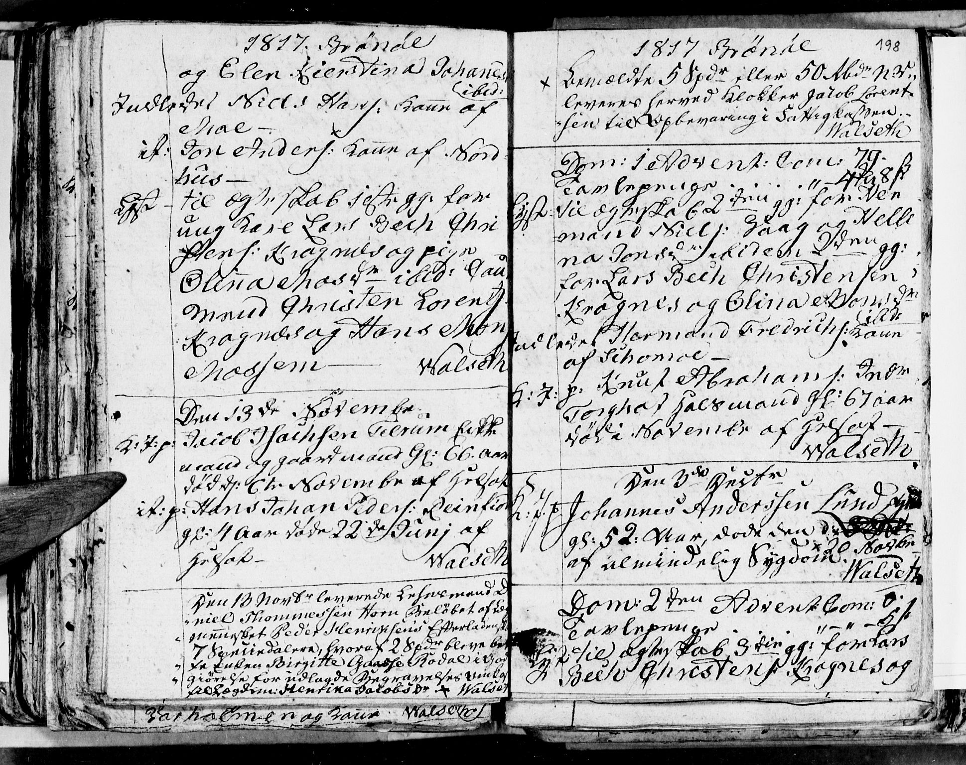 Ministerialprotokoller, klokkerbøker og fødselsregistre - Nordland, AV/SAT-A-1459/813/L0209: Parish register (copy) no. 813C01, 1803-1821, p. 198