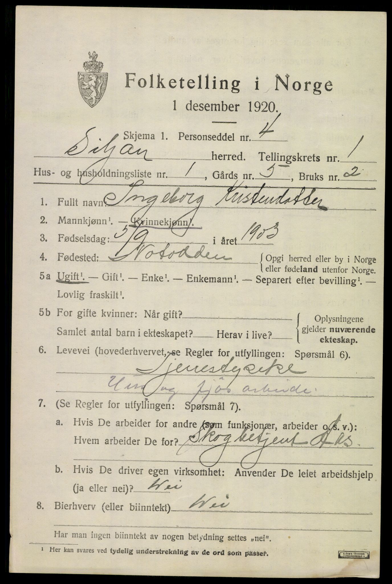 SAKO, 1920 census for Siljan, 1920, p. 441