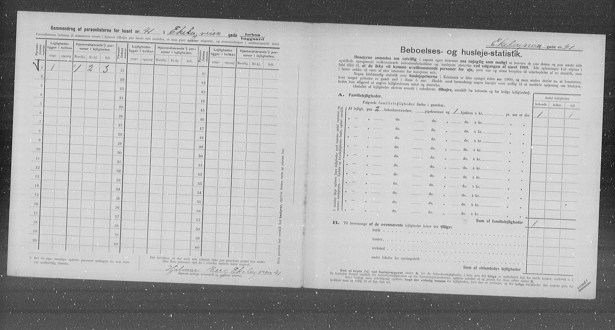 OBA, Municipal Census 1905 for Kristiania, 1905, p. 10275