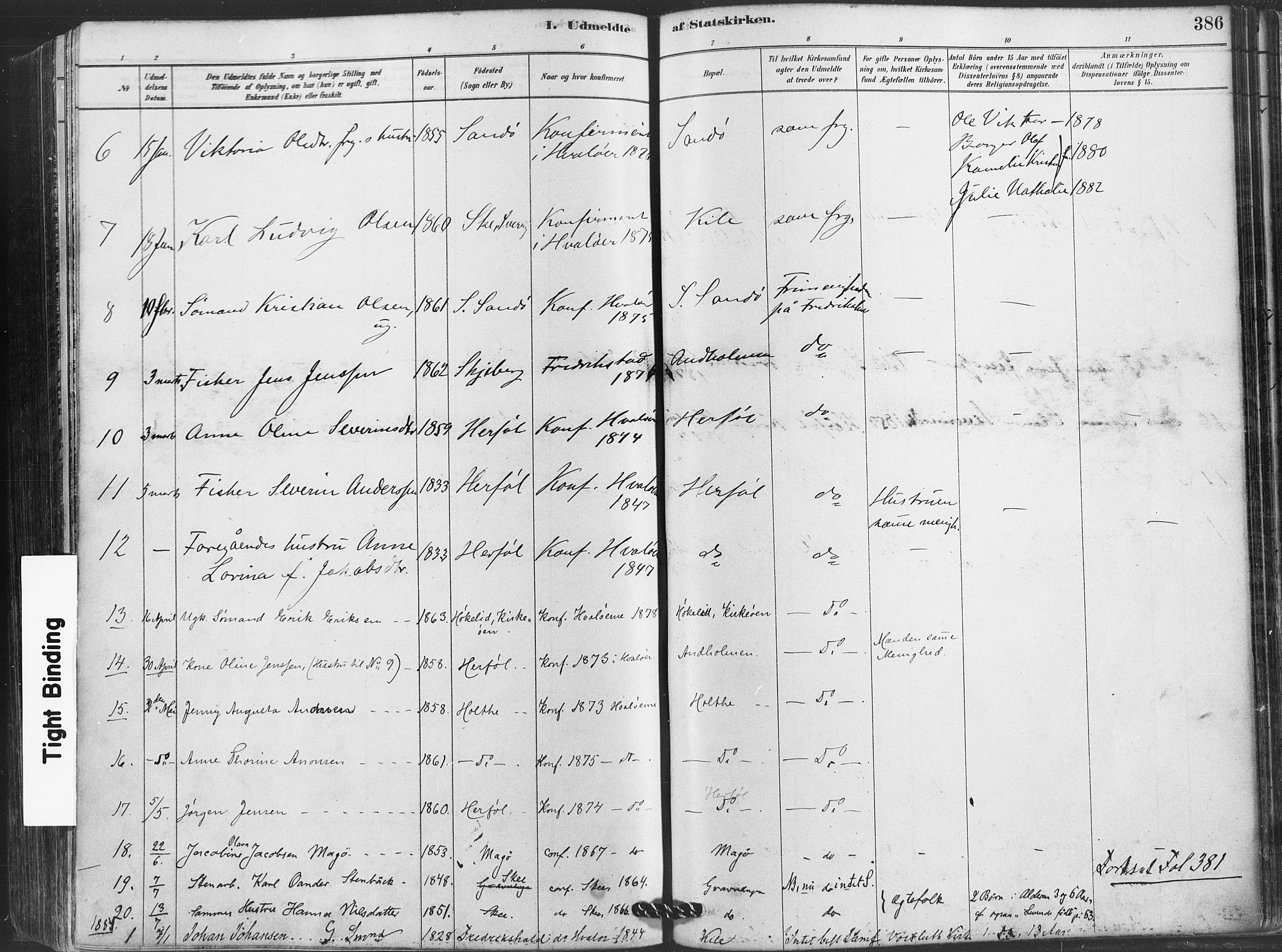 Hvaler prestekontor Kirkebøker, SAO/A-2001/F/Fa/L0008: Parish register (official) no. I 8, 1878-1895, p. 386