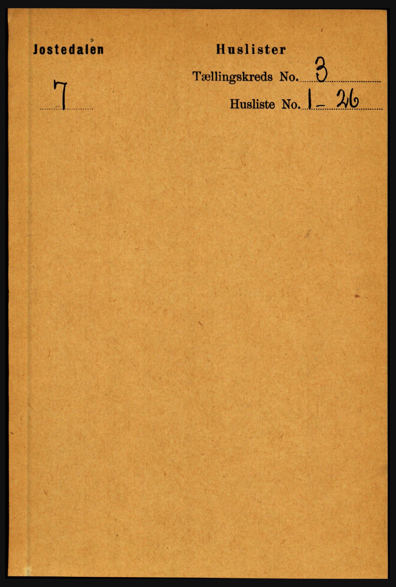 RA, 1891 census for 1427 Jostedal, 1891, p. 866