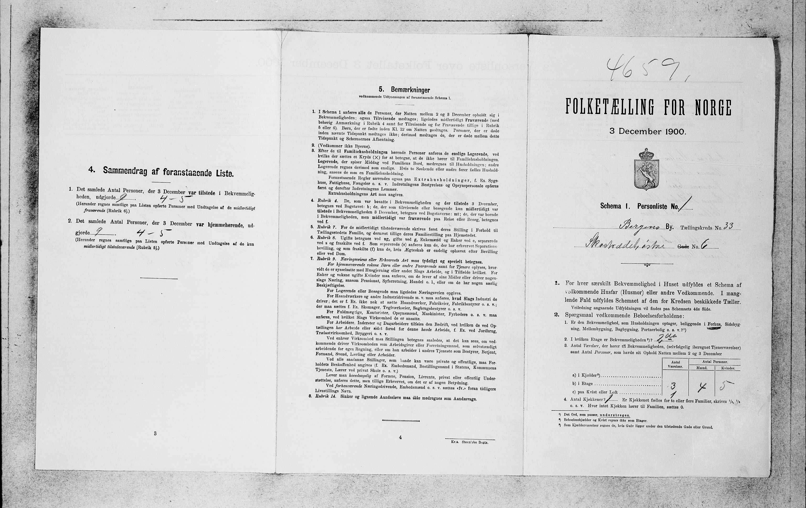 SAB, 1900 census for Bergen, 1900, p. 6660