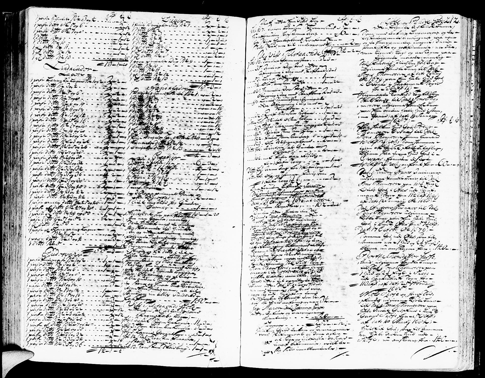 Mandal sorenskriveri, SAK/1221-0005/001/H/Hc/L0008: Skifteprotokoll med register, original i eske nr 4a, 1693-1702, p. 211b-212a