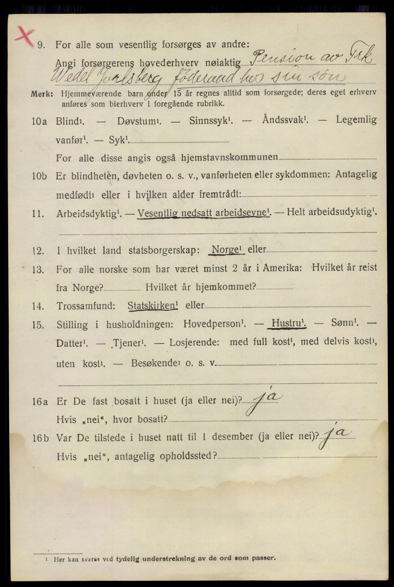 SAO, 1920 census for Bærum, 1920, p. 9009