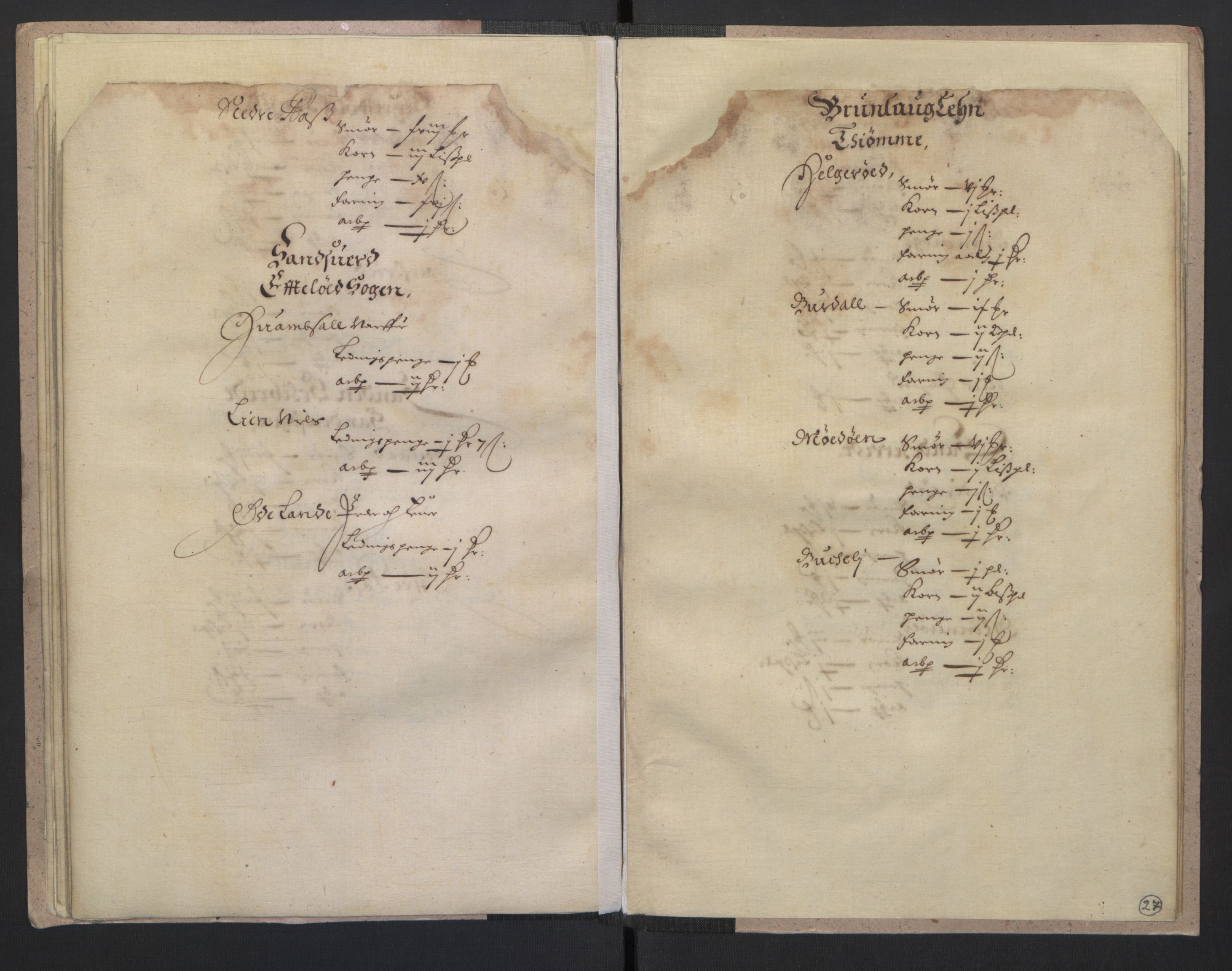Rentekammeret inntil 1814, Realistisk ordnet avdeling, AV/RA-EA-4070/L/L0014/0003: Tønsberg lagdømme. Tønsberg len: / Tønsberg prostis jordebok, 1661, p. 26b-27a