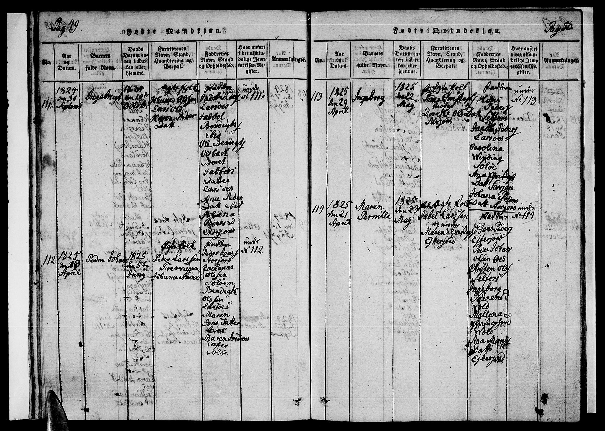 Ministerialprotokoller, klokkerbøker og fødselsregistre - Nordland, SAT/A-1459/846/L0651: Parish register (copy) no. 846C01, 1821-1841, p. 49-50