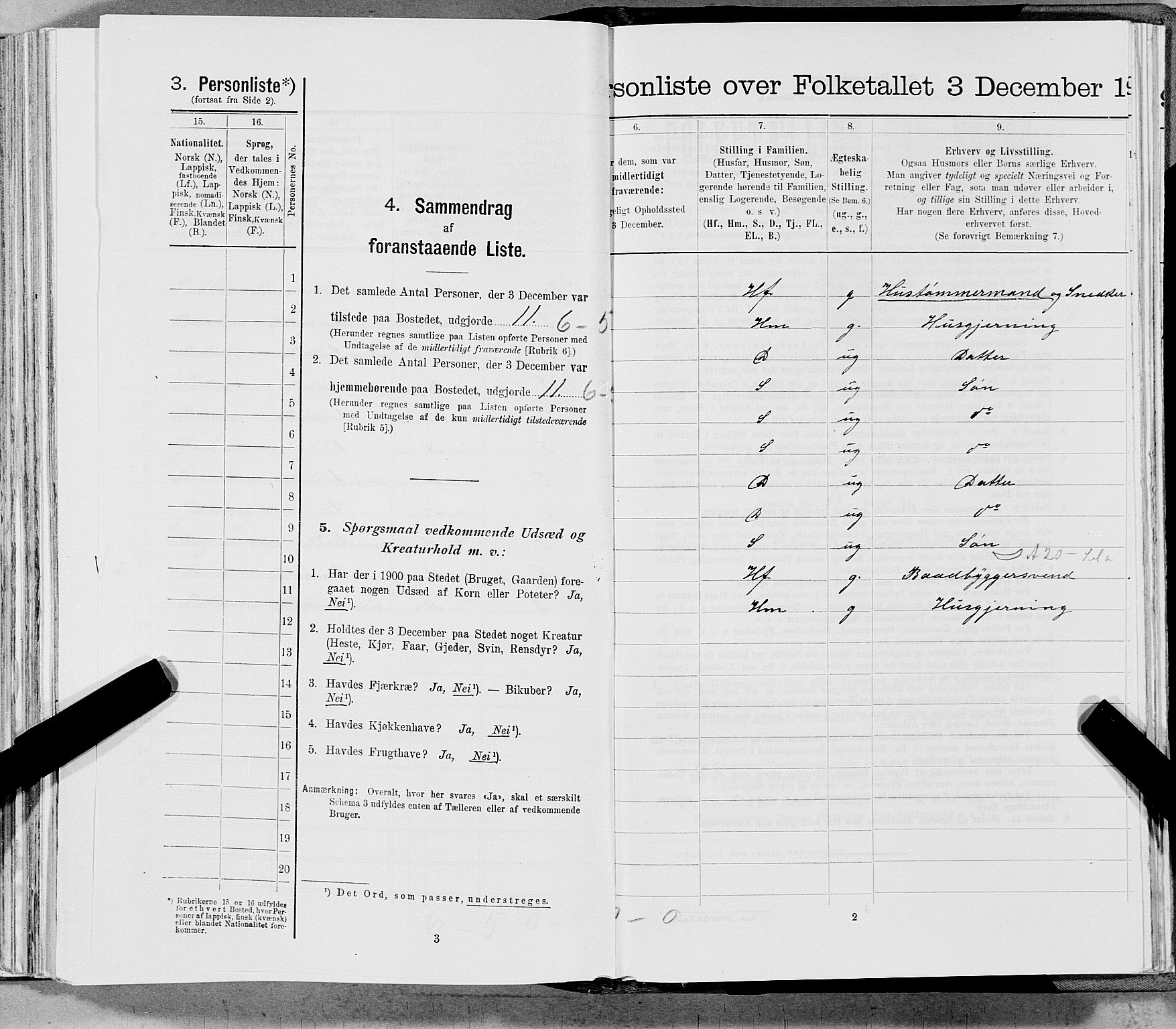 SAT, 1900 census for Hemnes, 1900, p. 1260