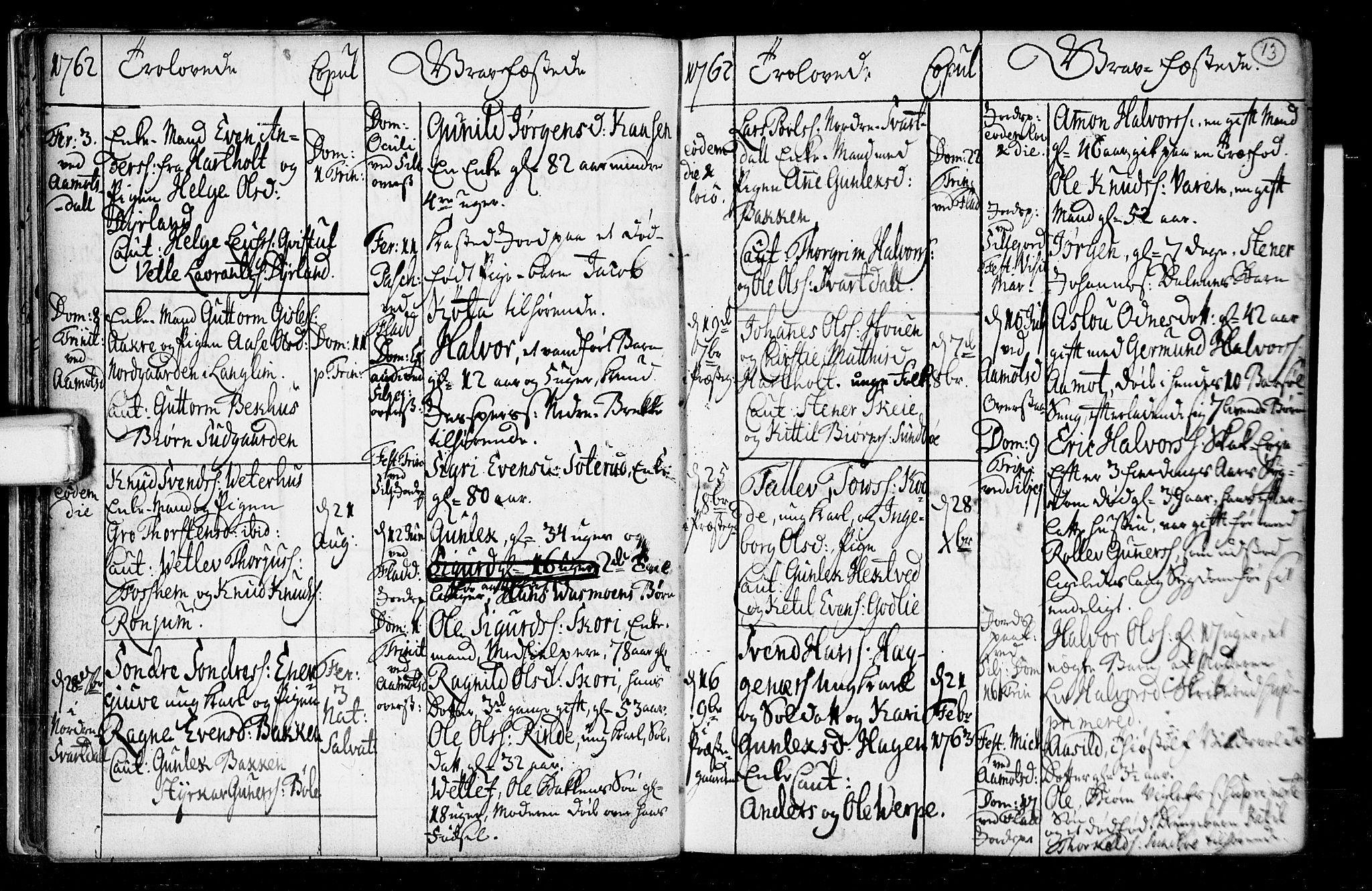 Seljord kirkebøker, SAKO/A-20/F/Fa/L0008: Parish register (official) no. I 8, 1755-1814, p. 13