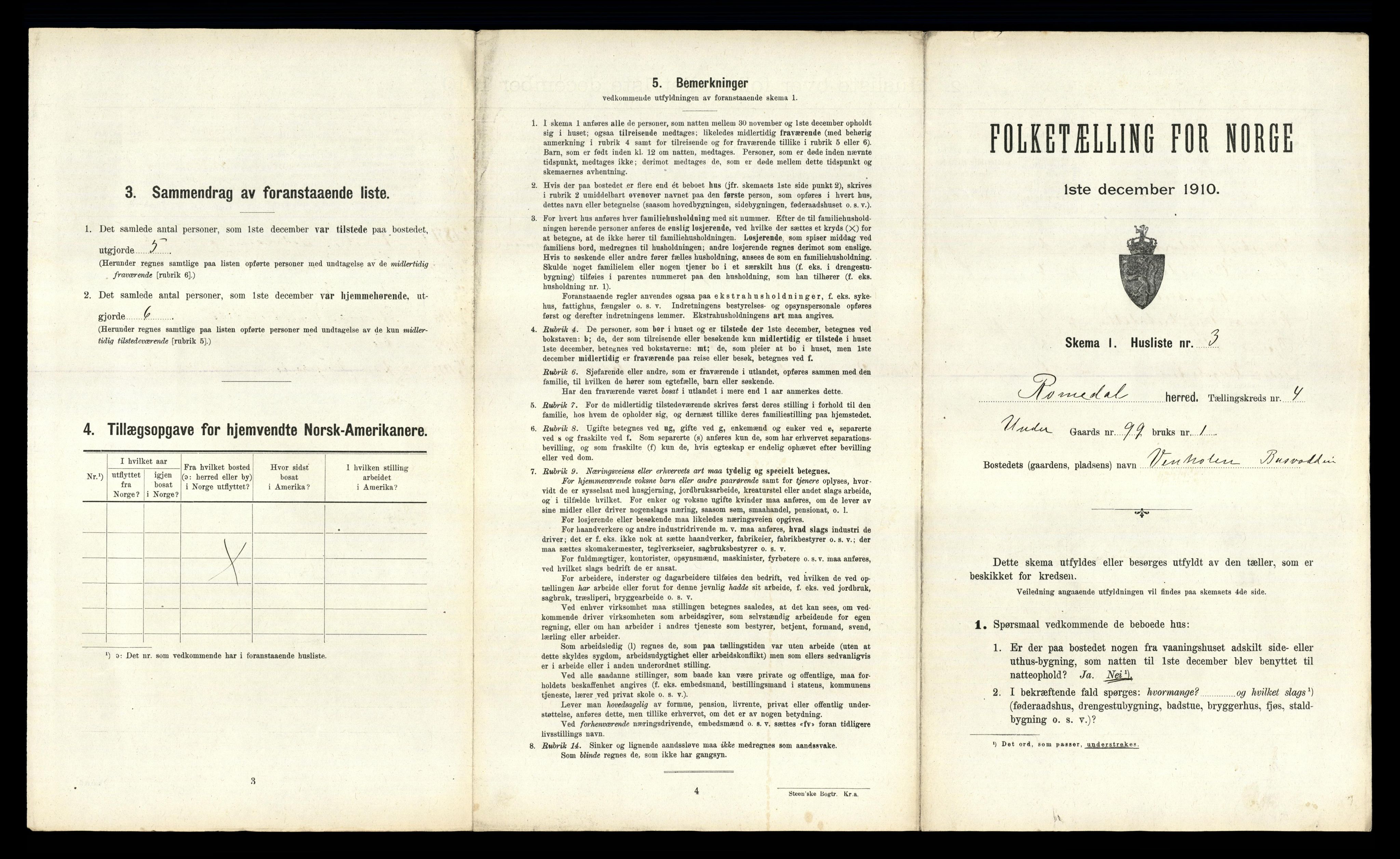 RA, 1910 census for Romedal, 1910, p. 753
