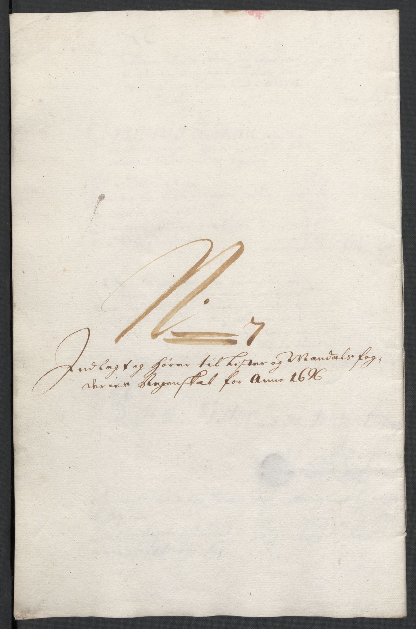 Rentekammeret inntil 1814, Reviderte regnskaper, Fogderegnskap, AV/RA-EA-4092/R43/L2546: Fogderegnskap Lista og Mandal, 1696-1697, p. 44