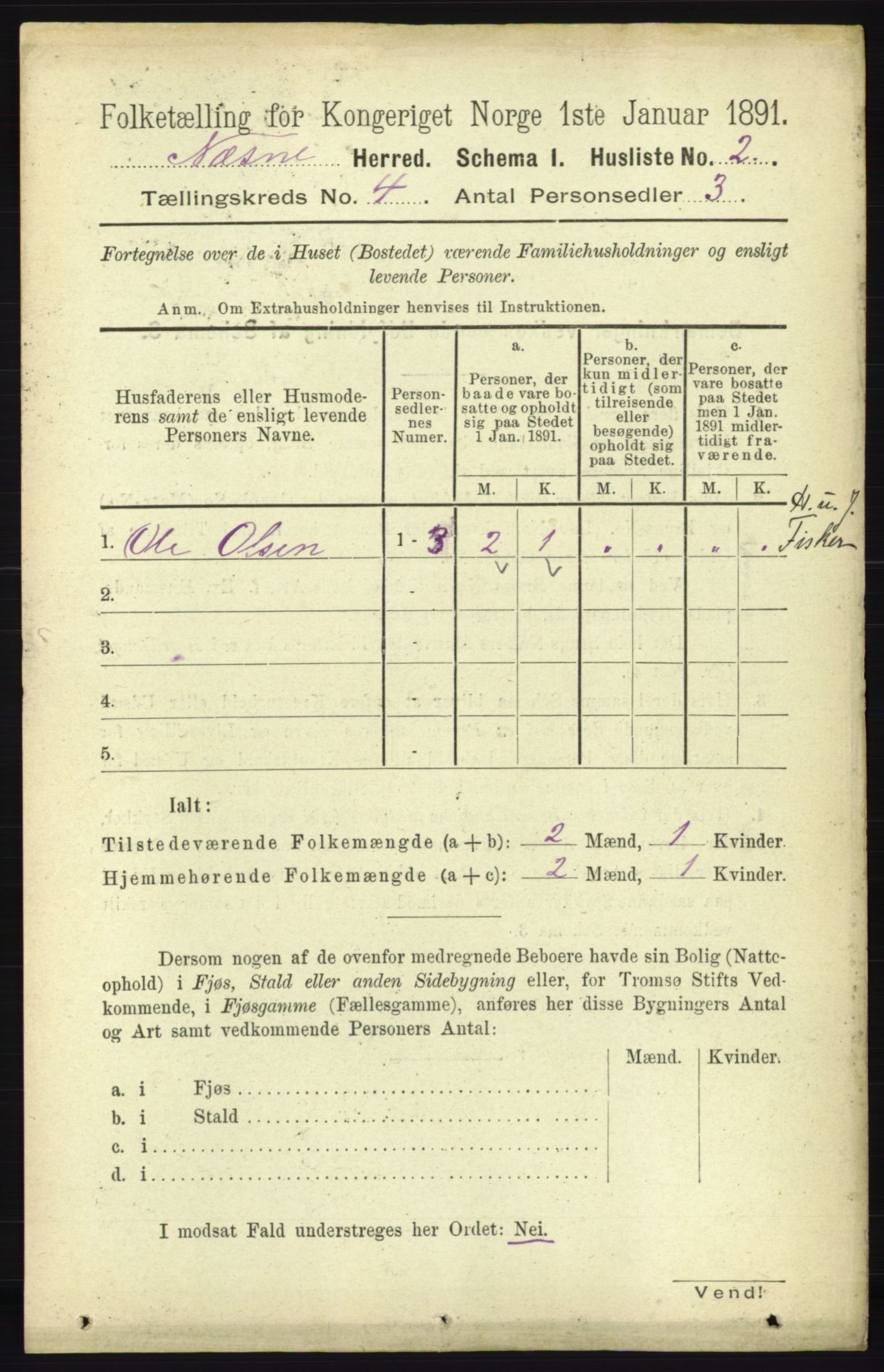 RA, 1891 census for 1828 Nesna, 1891, p. 2088