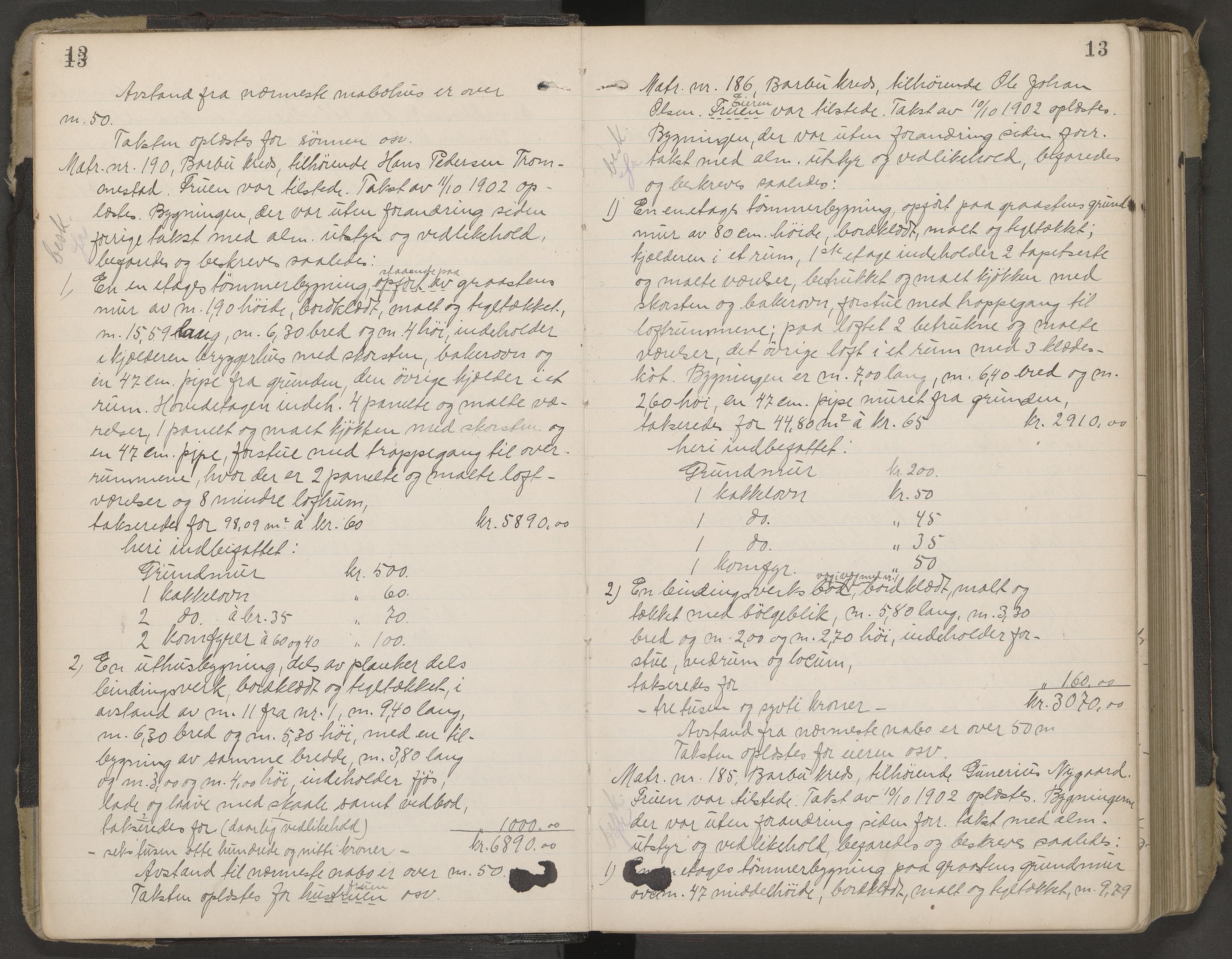 Norges Brannkasse Arendal, AV/SAK-2241-0002/F/Fa/L0029: Branntakstprotokoll nr. 27 med matrikkelnummerregister, 1916-1918
