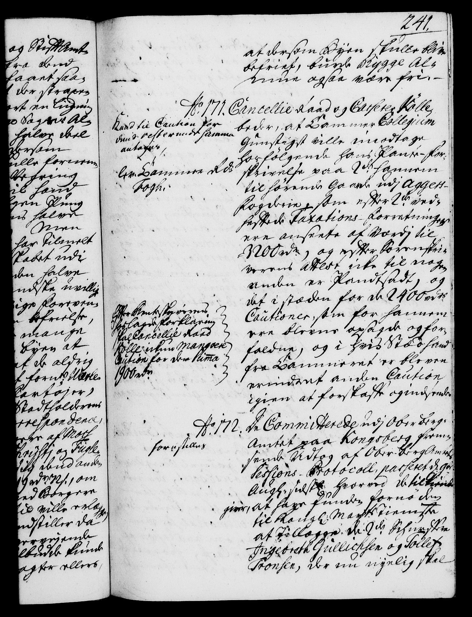 Rentekammeret, Kammerkanselliet, RA/EA-3111/G/Gh/Gha/L0020: Norsk ekstraktmemorialprotokoll (merket RK 53.65), 1738-1739, p. 241