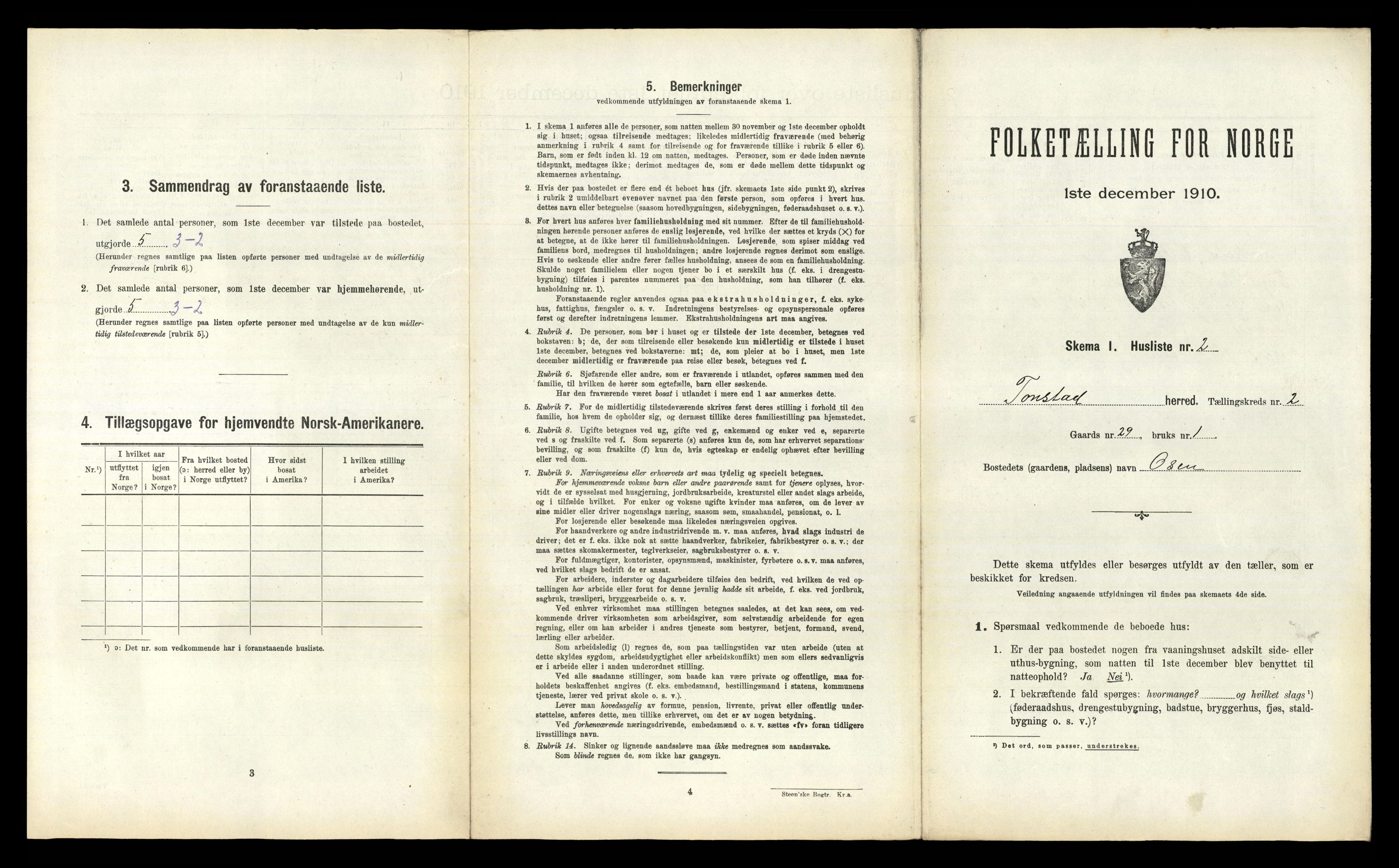 RA, 1910 census for Tonstad, 1910, p. 60