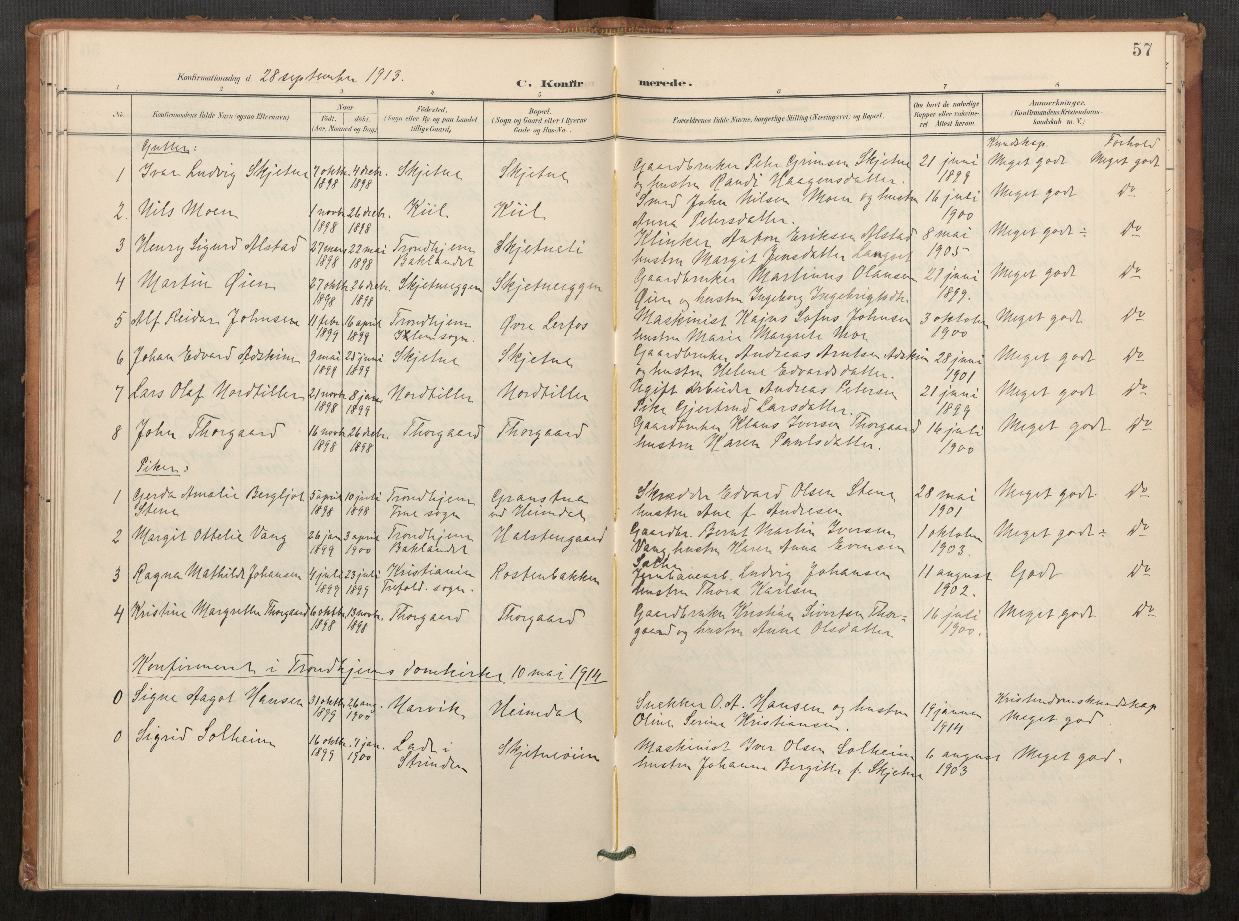 Klæbu sokneprestkontor, SAT/A-1112: Parish register (official) no. 2, 1900-1916, p. 57